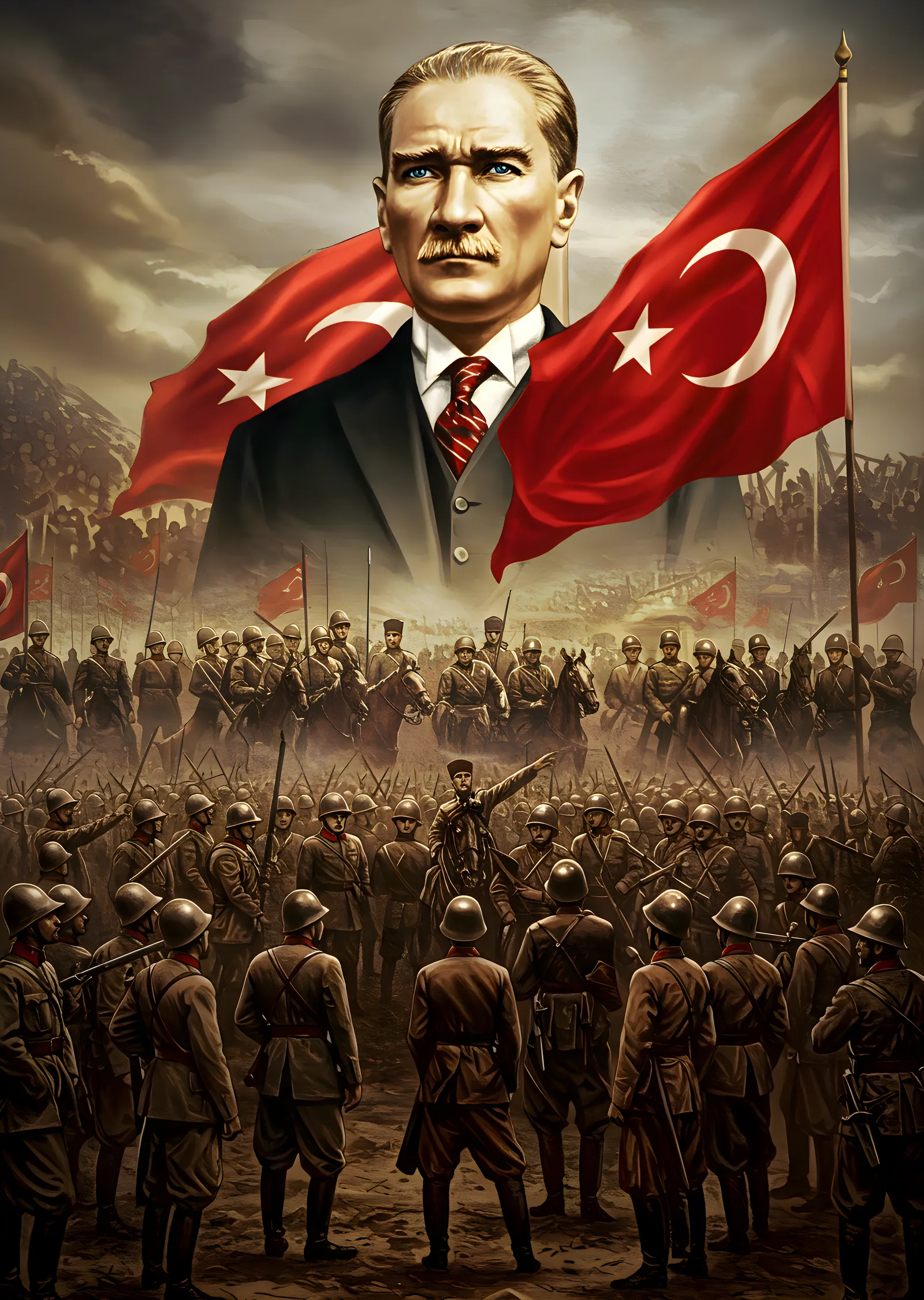 Mustafa Kemal Atatürk: Milli Birlik ve Anayasal Cumhuriyet metal tablo