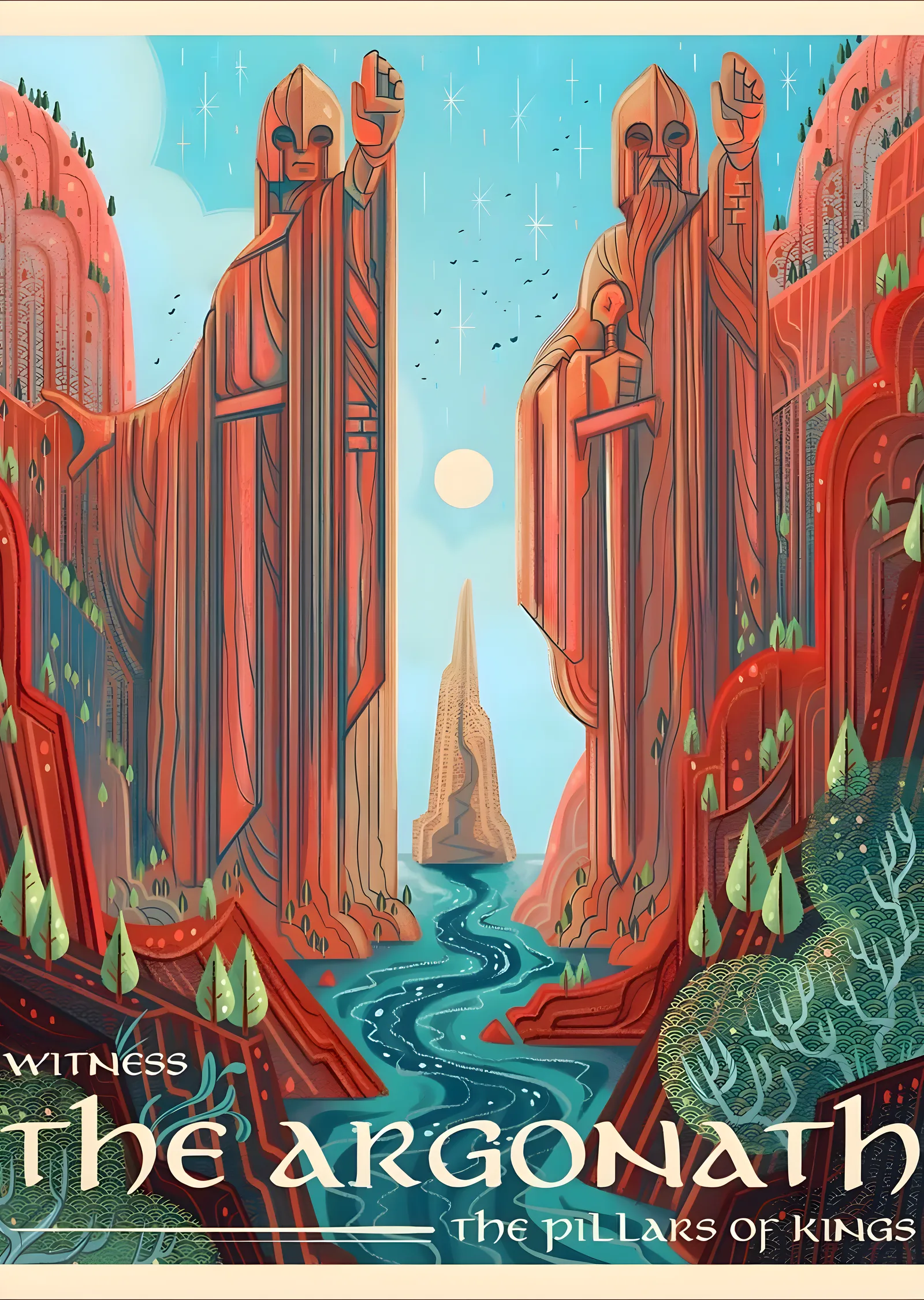 The Argonath: The Pillars of Kings metal tablo