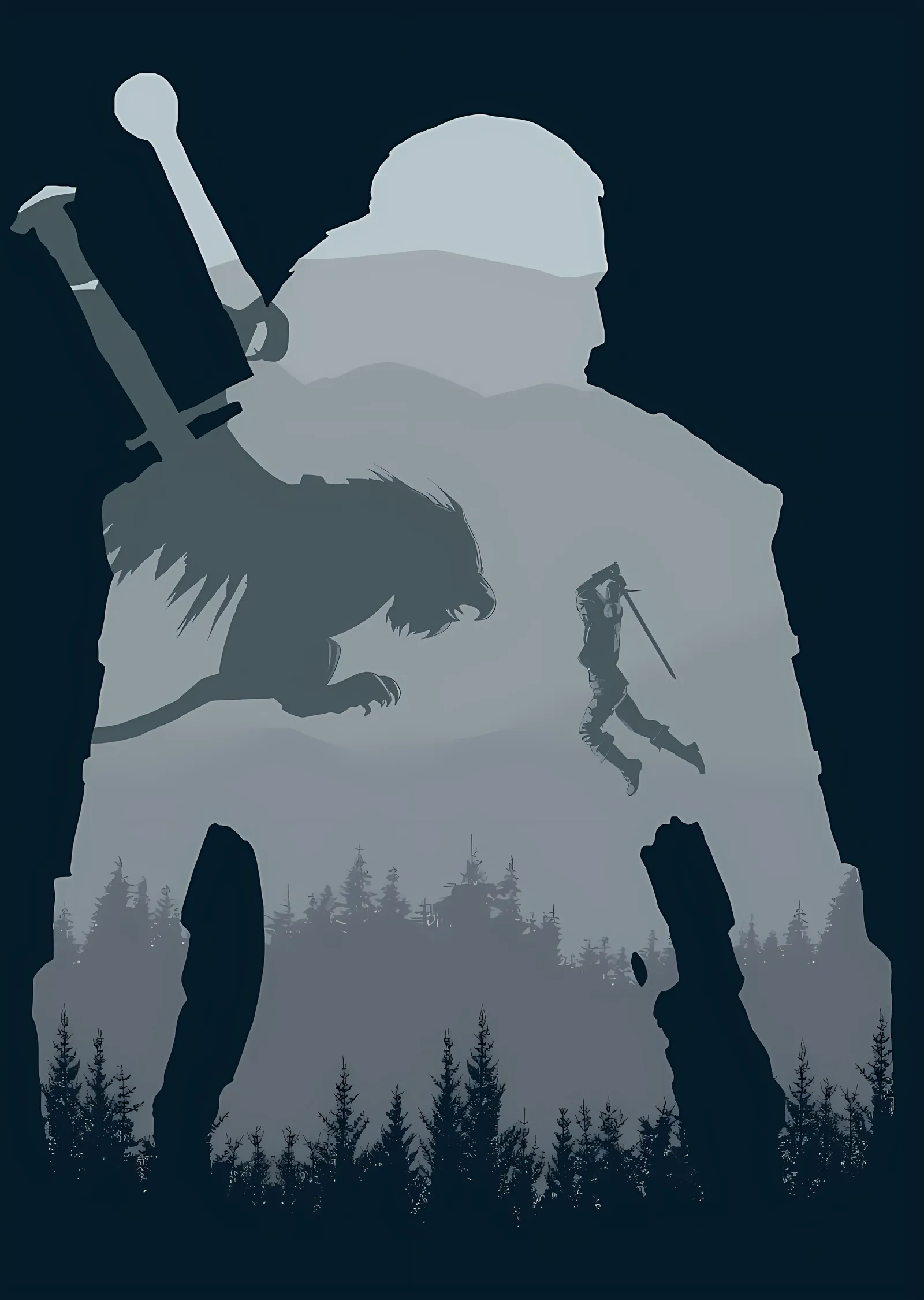 The Witcher - Siluet metal tablo