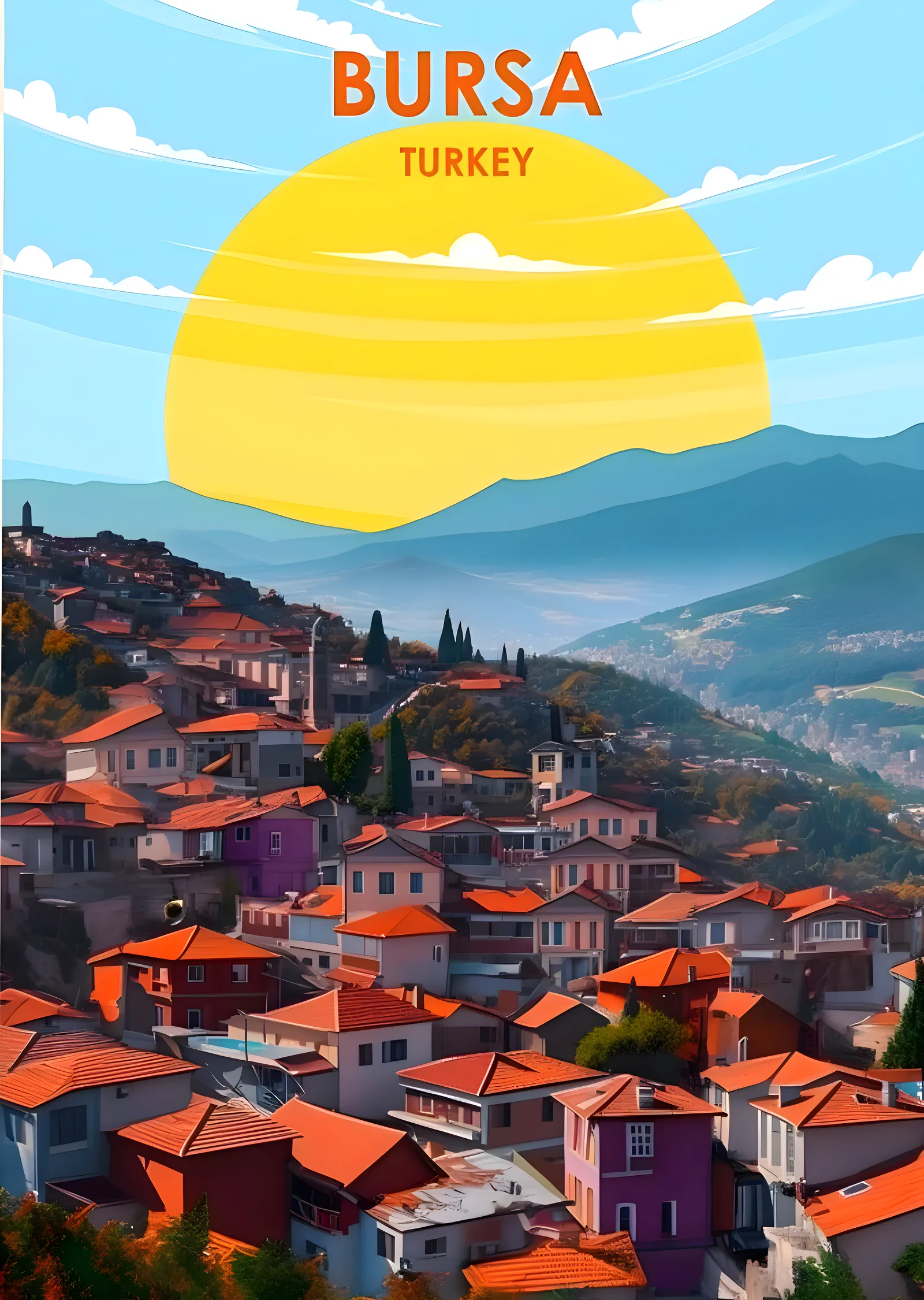 Bursa Turkey Manzara metal tablo
