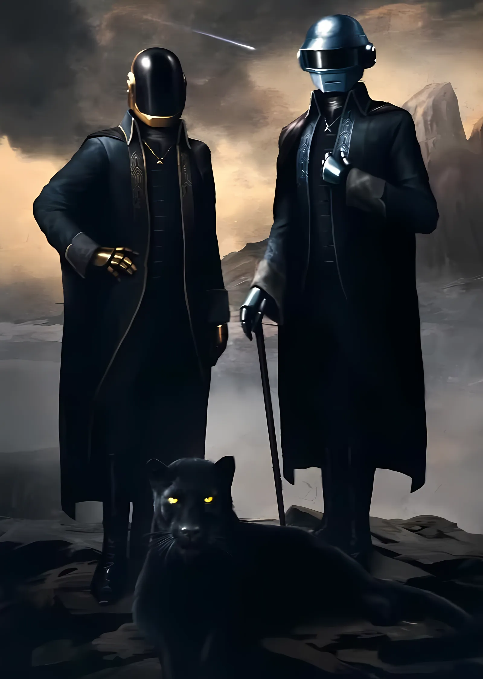 Daft Punk: Kara Panter metal tablo