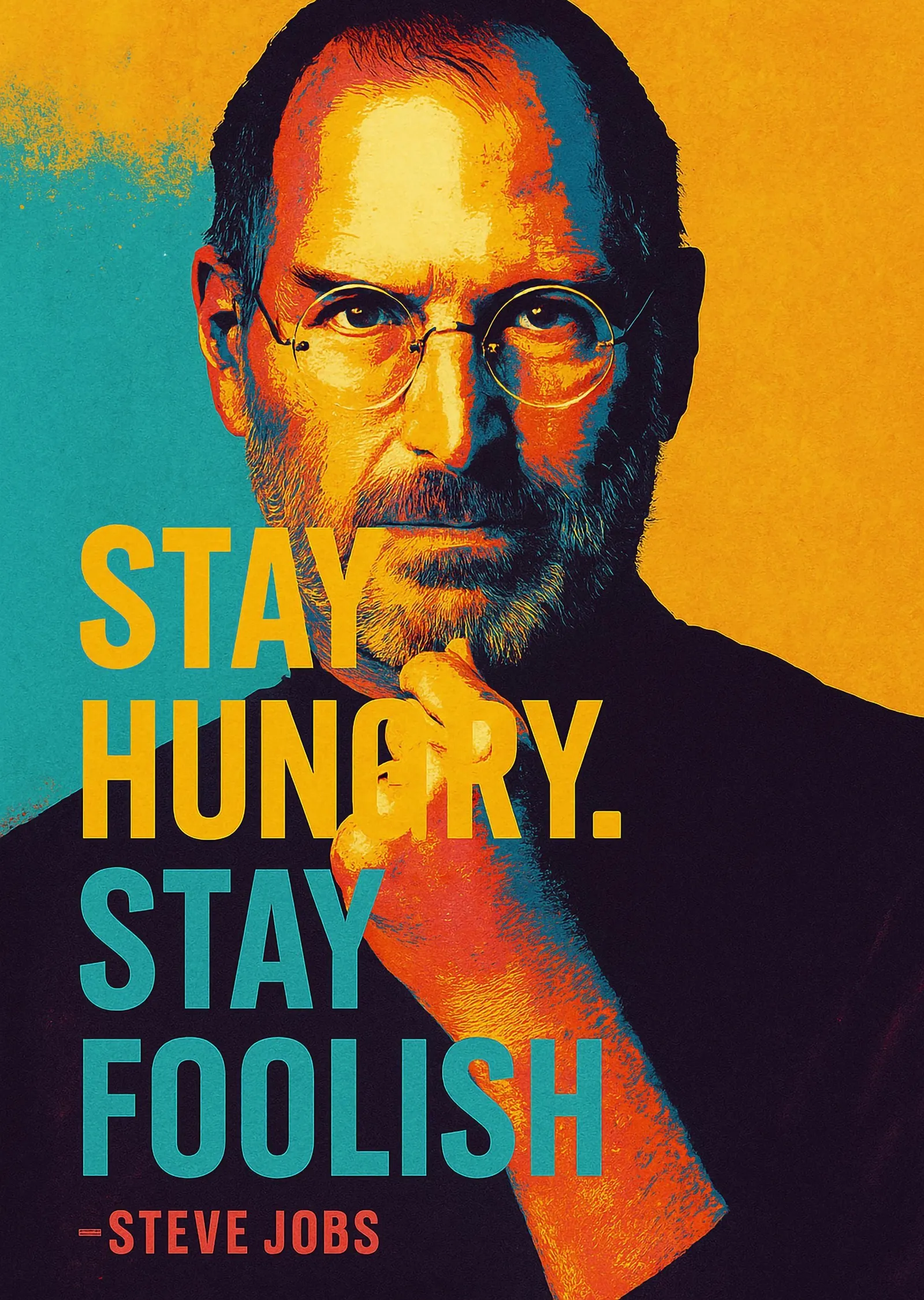 Steve Jobs - Stay Hungry Stay Foolish metal tablo