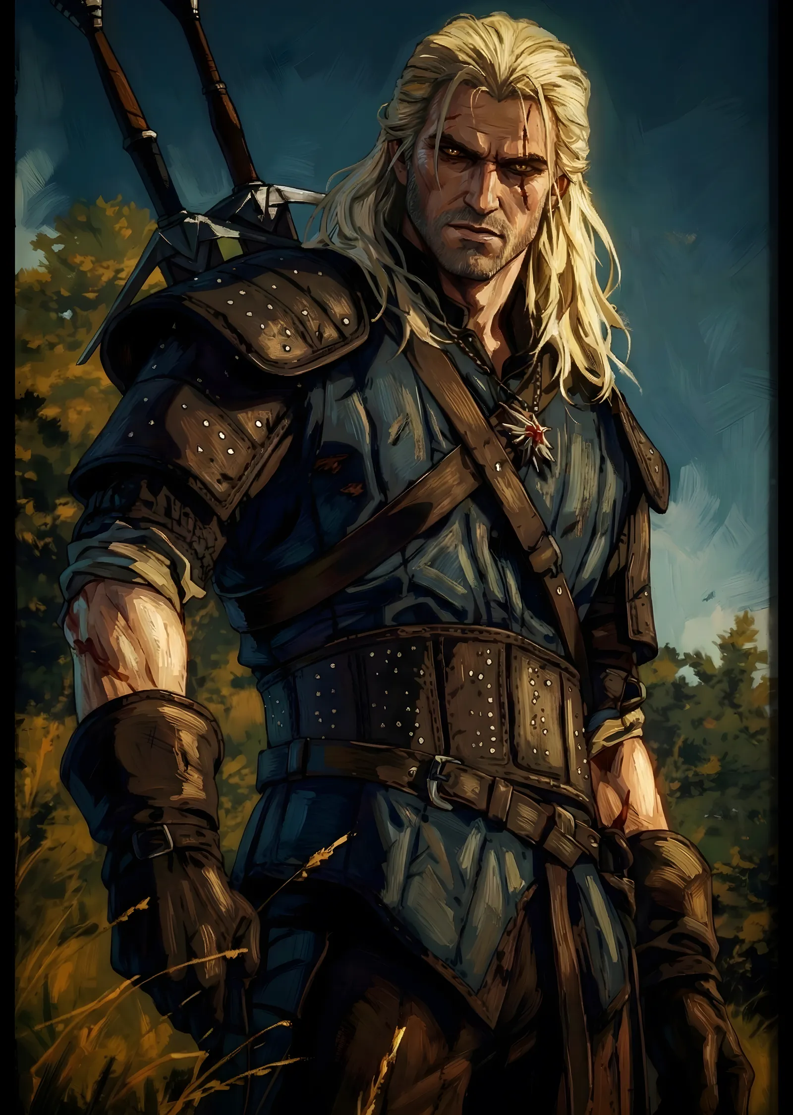 The Witcher: Yağlıboya Portre metal tablo