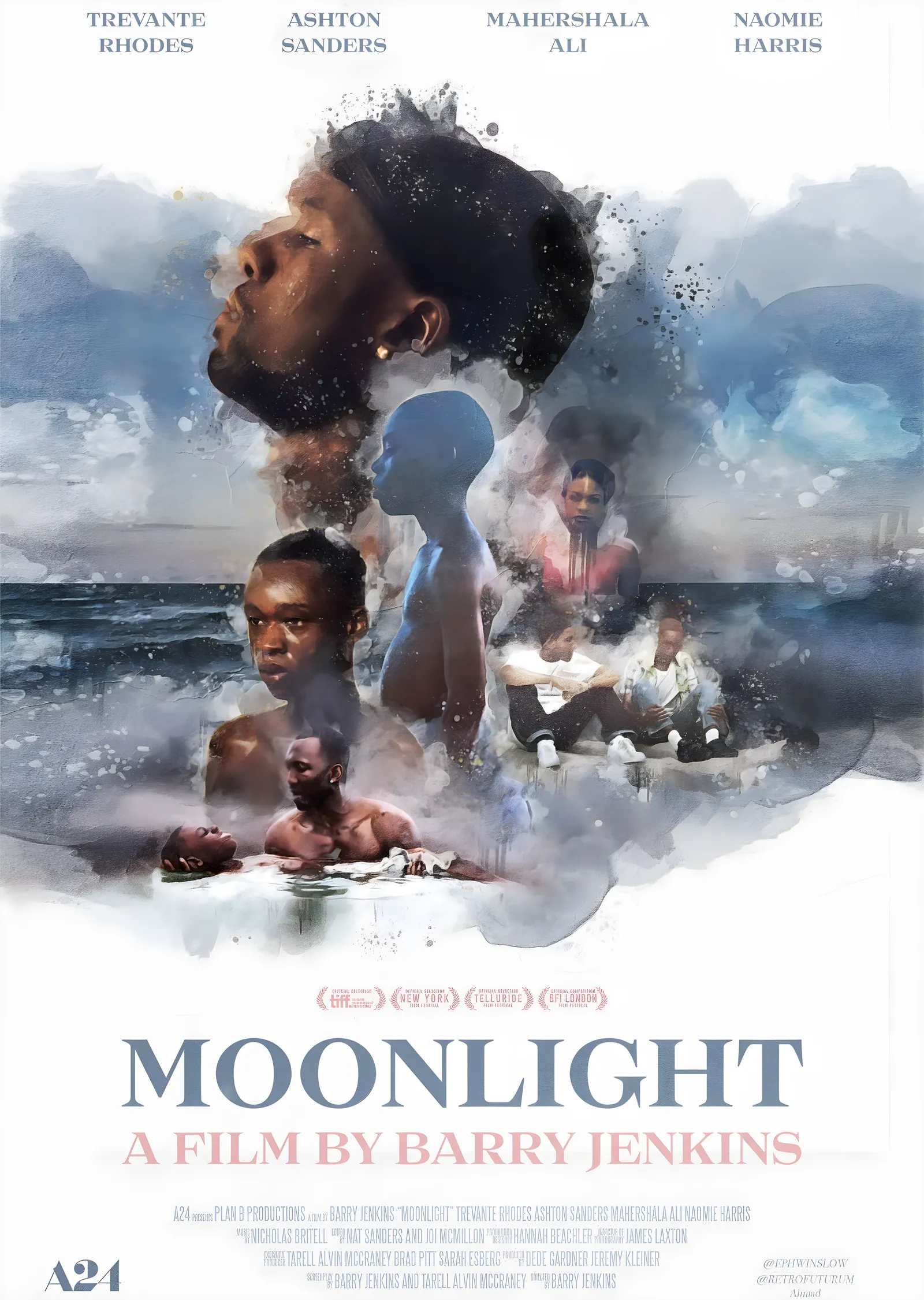 Moonlight · Suluboya Afiş metal tablo