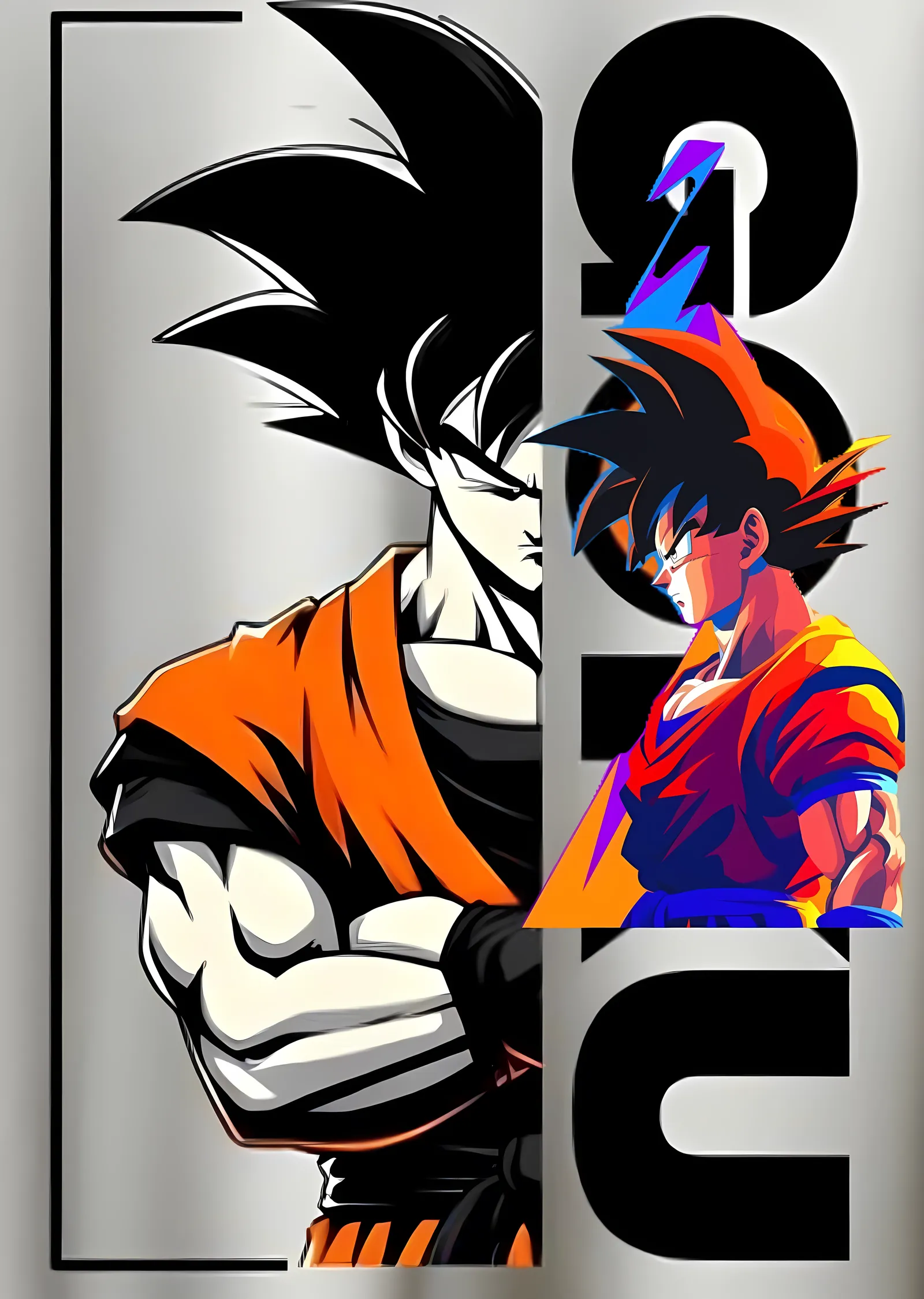 Goku: Pop Art Tipografi metal tablo