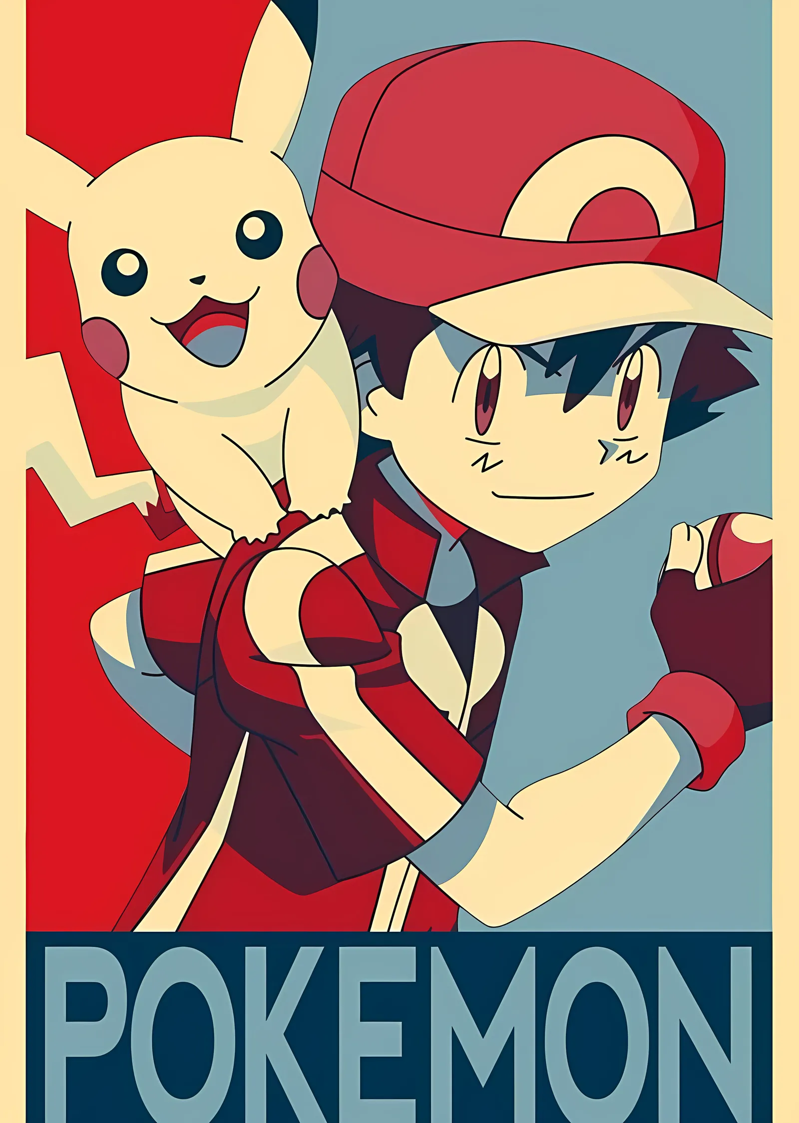 Pokémon: Ash ve Pikachu metal tablo