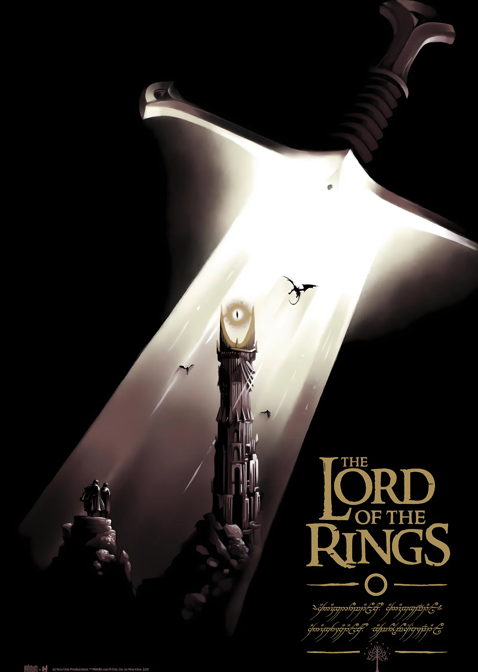 The Lord of the Rings: Kule ve Kılıç metal tablo