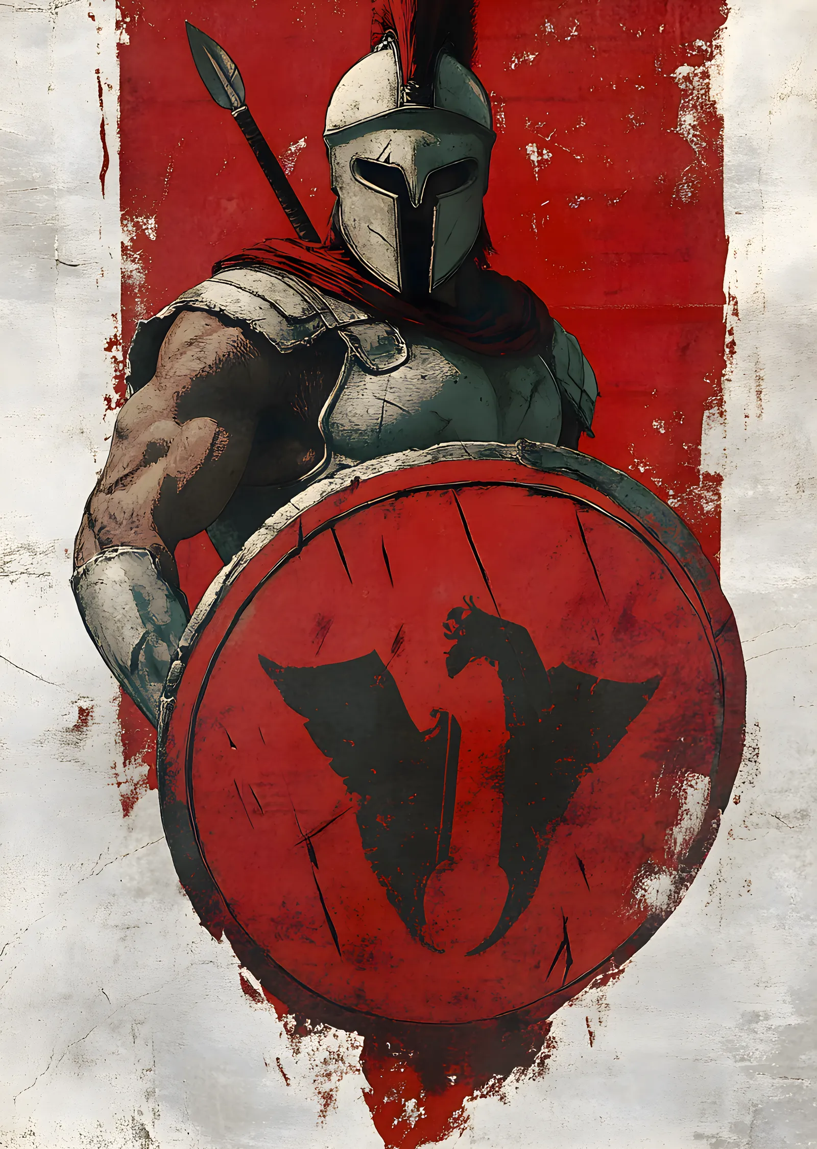 Spartan Warrior metal tablo
