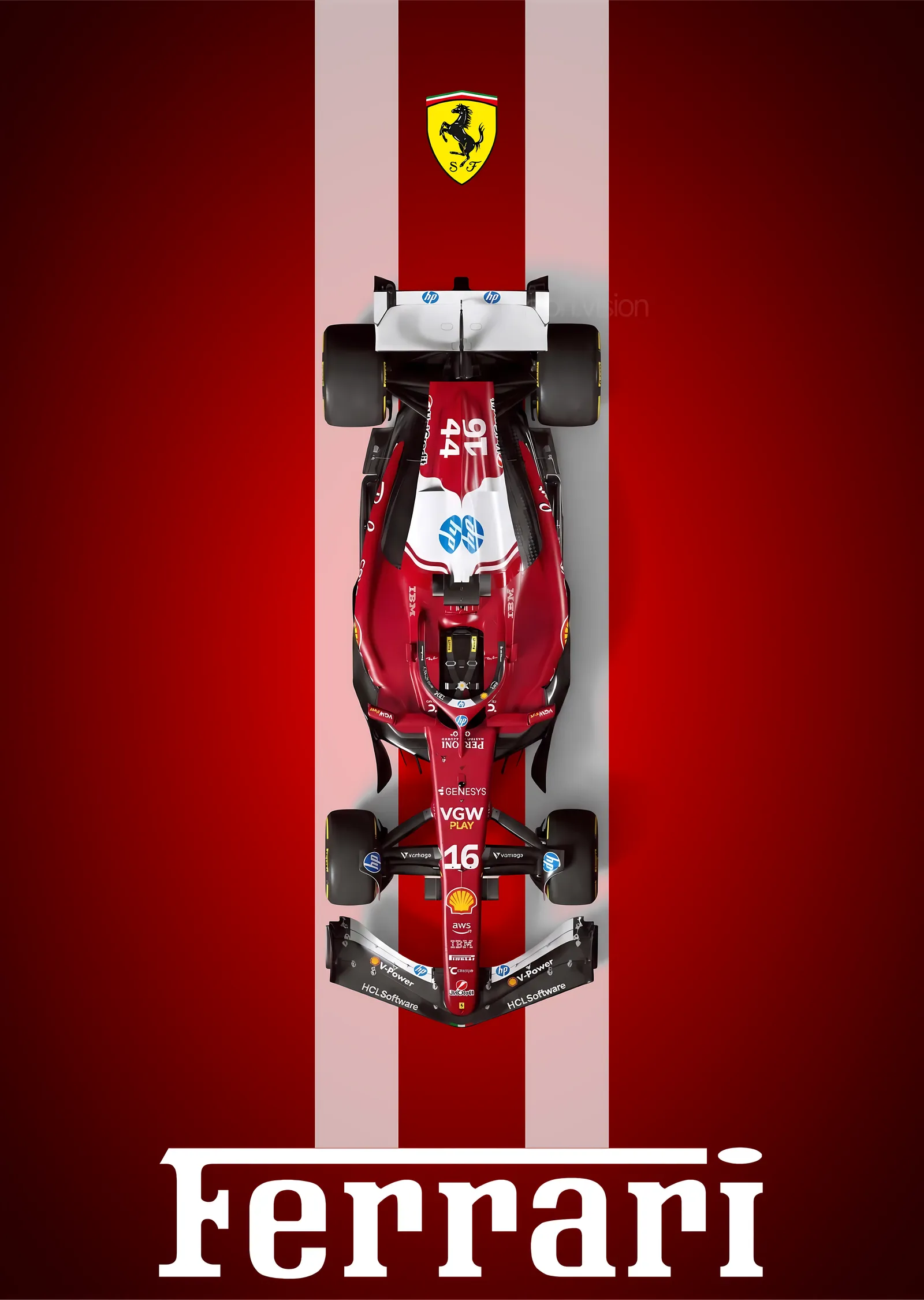 Ferrari F1 Araba metal tablo