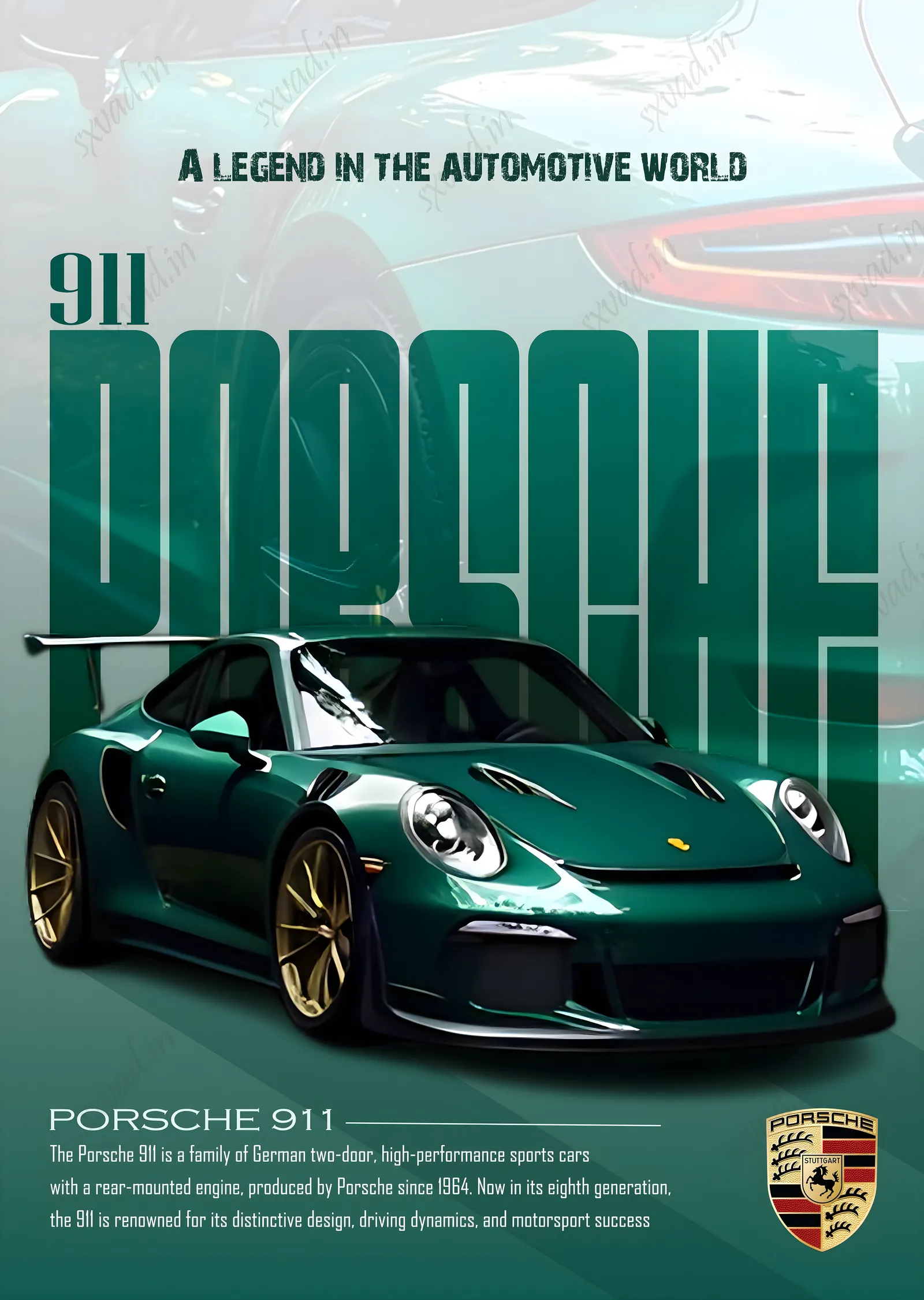 Porsche 911: Otomotiv Dünyasındaki Bir Efsane metal tablo
