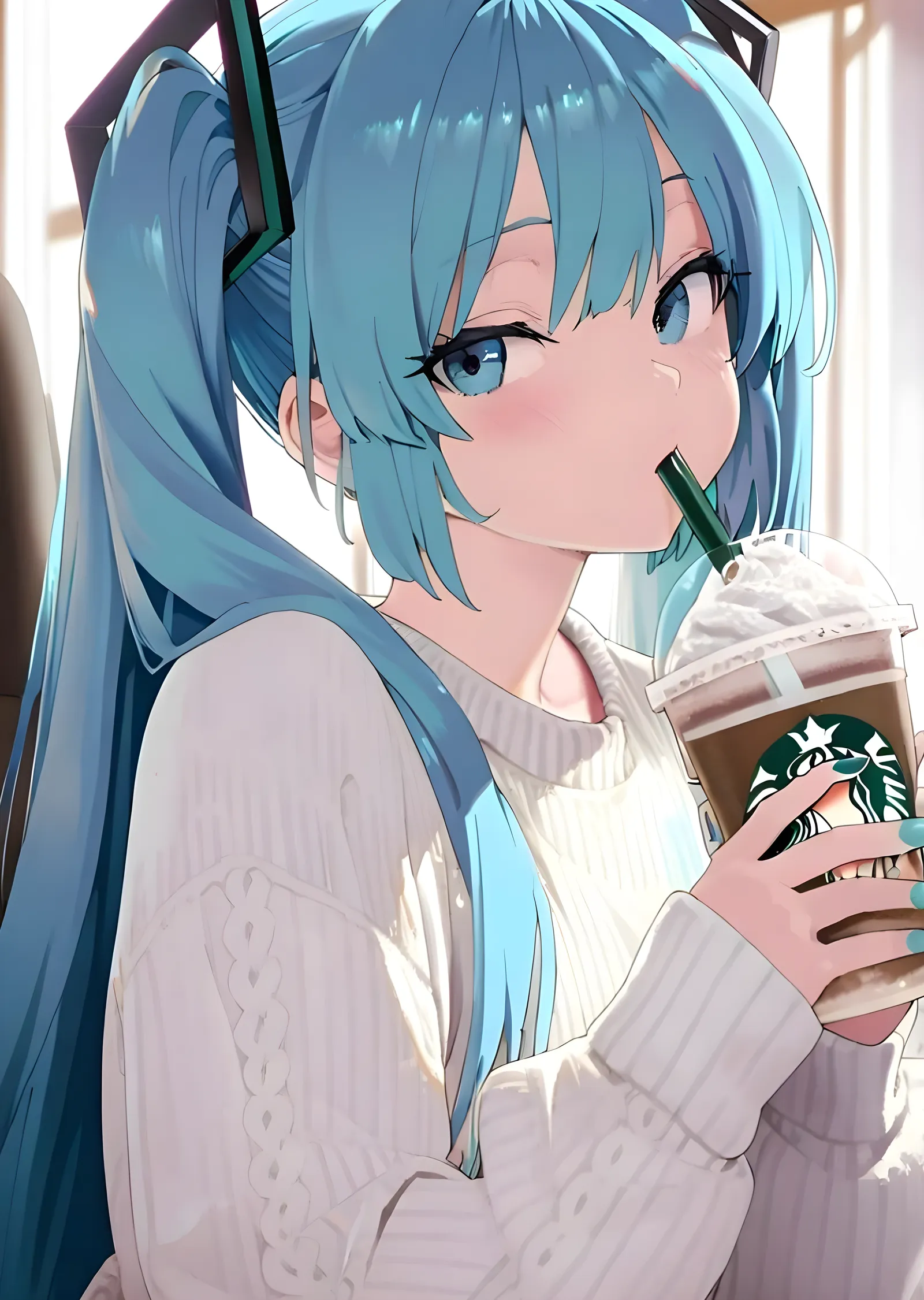 Hatsune Miku - Kahve Molası metal tablo