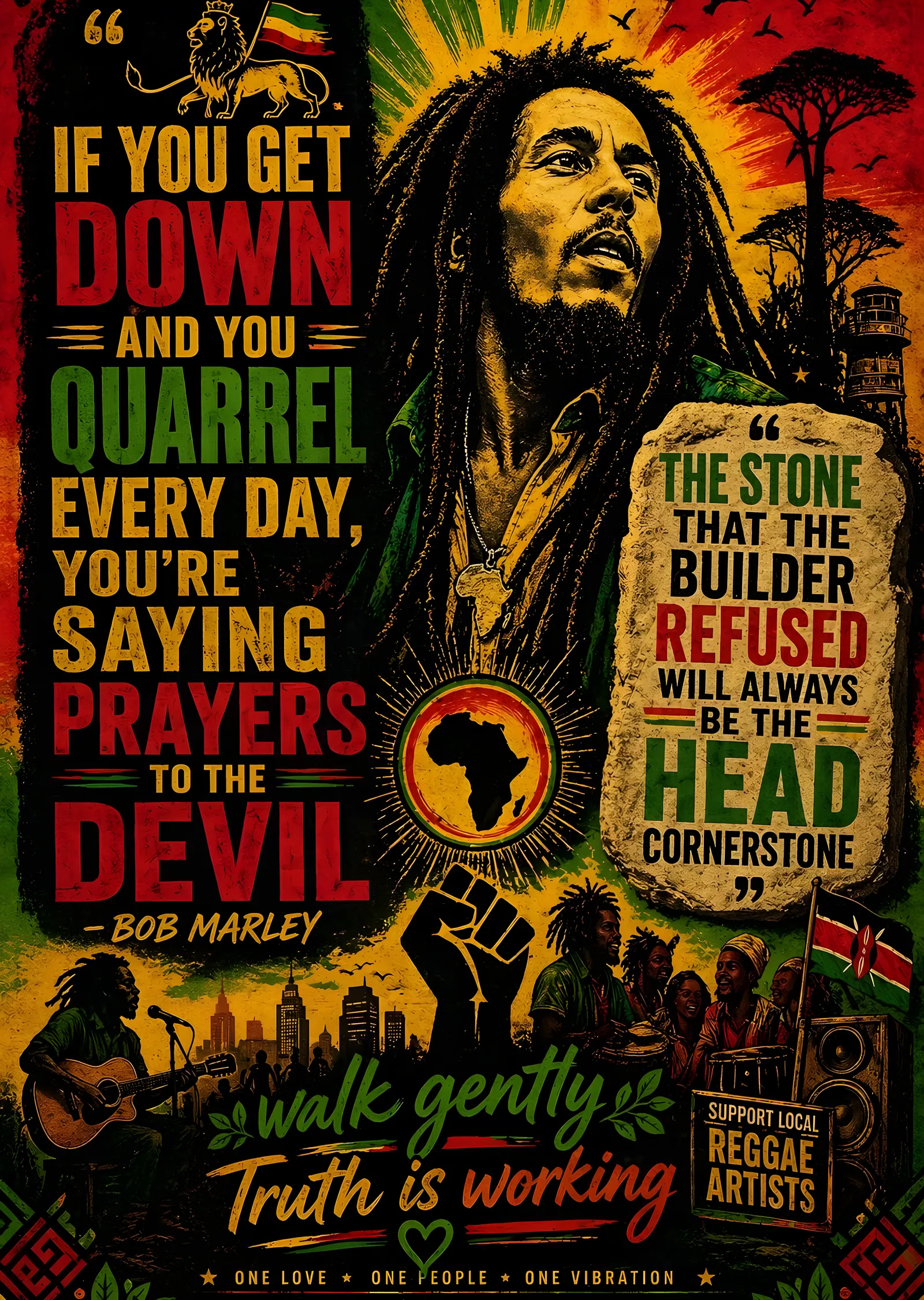 Bob Marley: Truth Is Working metal tablo