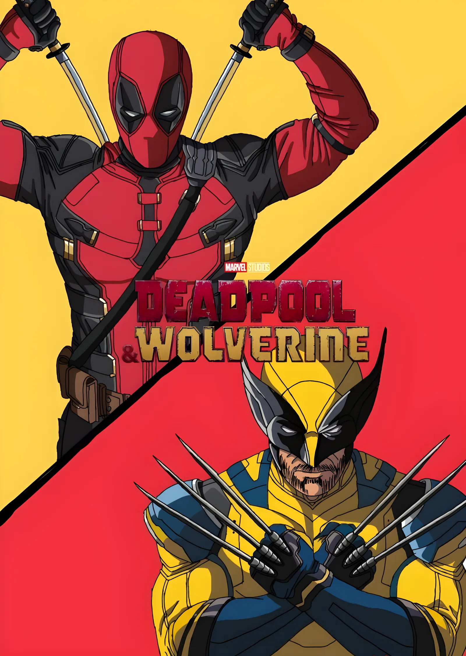 Deadpool & Wolverine - Çizgi Stil metal tablo