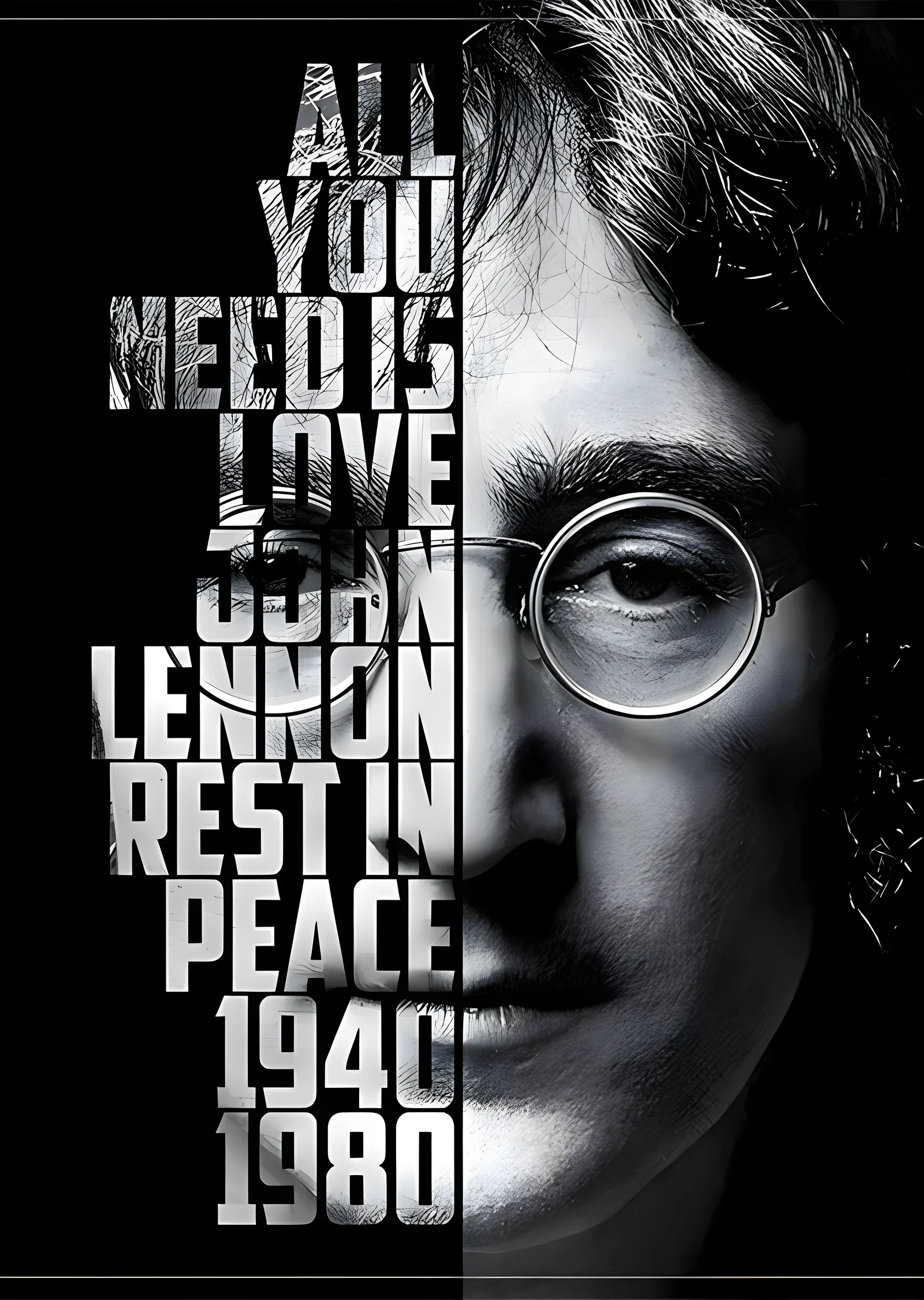 John Lennon: All You Need Is Love metal tablo