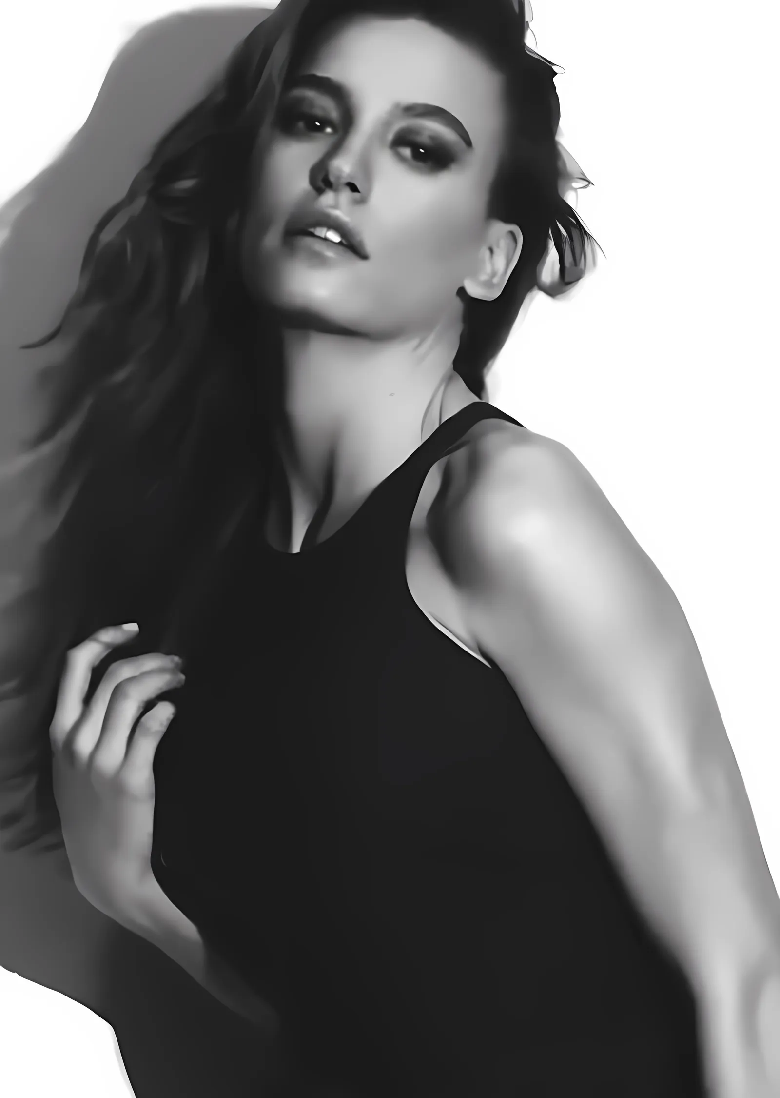Serenay Sarıkaya - Siyah Beyaz Portre metal tablo