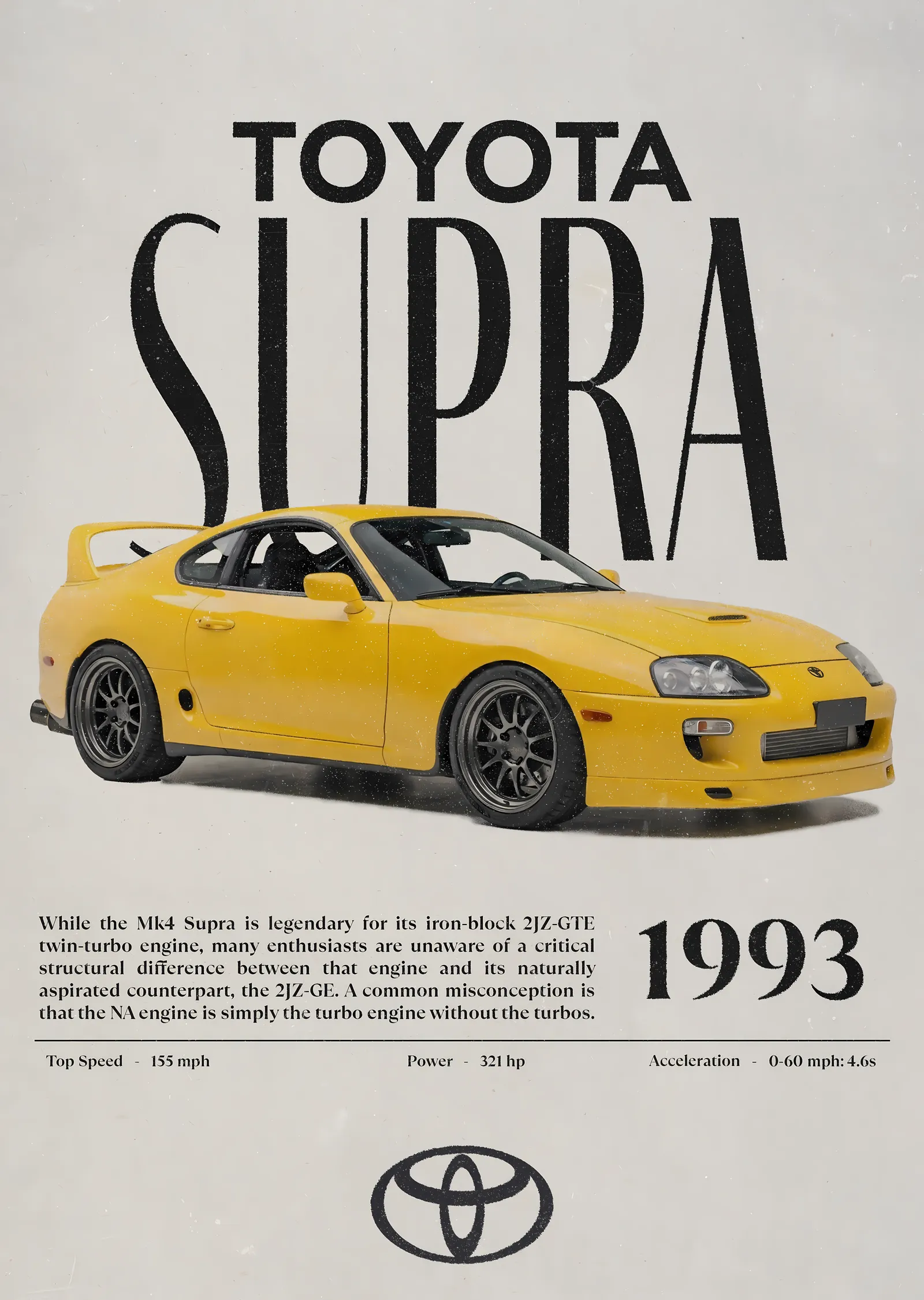 Toyota Supra 1993 metal tablo