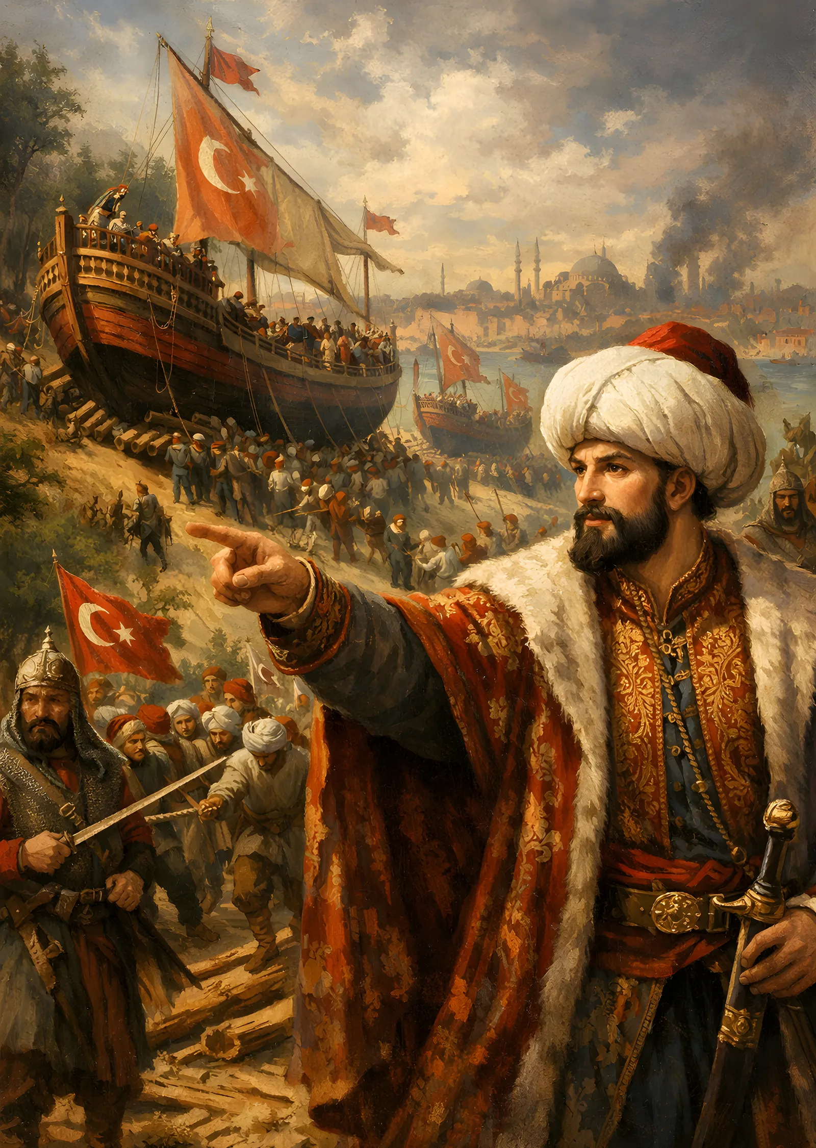 Gemilerin Karadan Yürütülmesi metal tablo