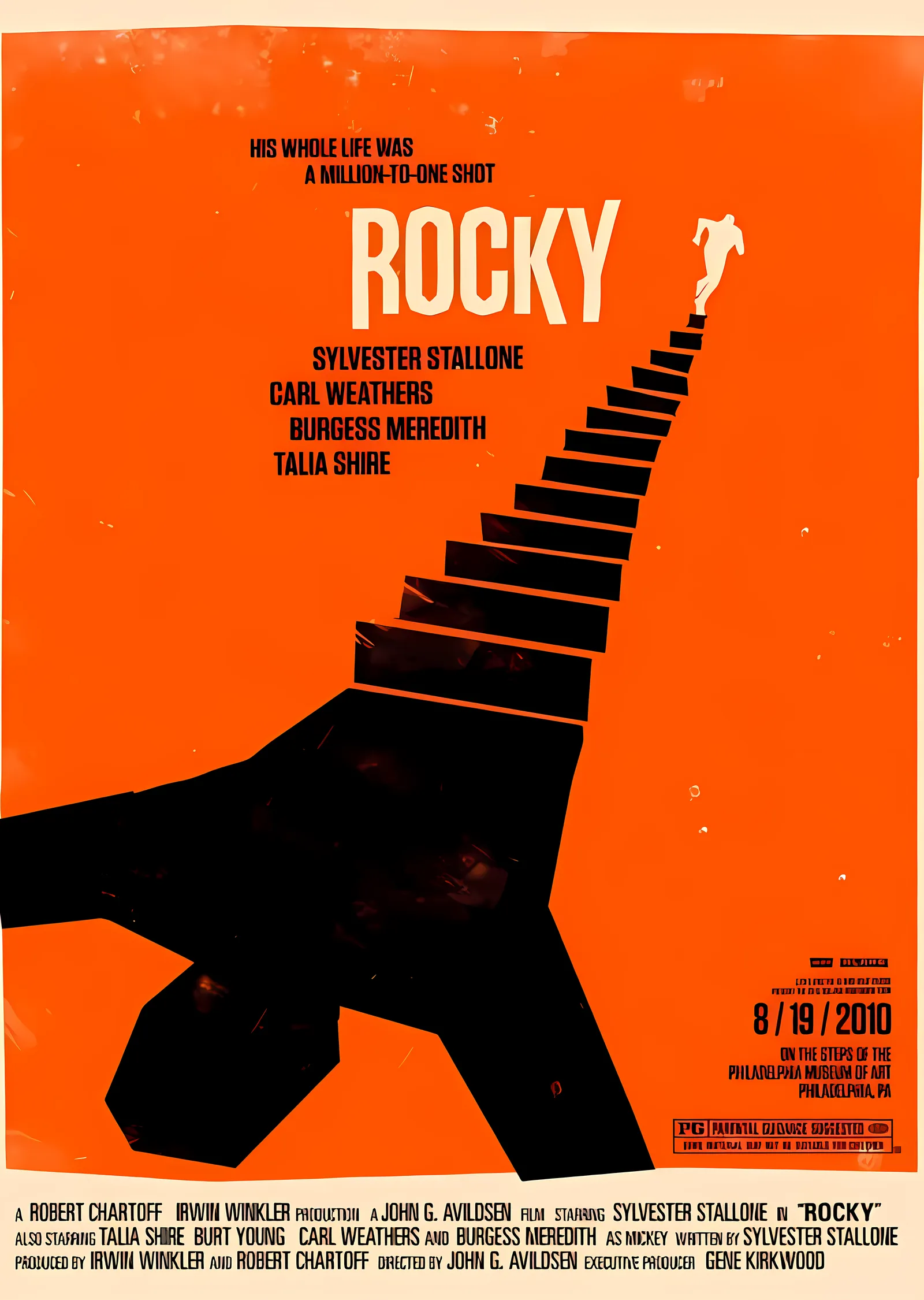 Turuncu Arka Planlı Rocky metal tablo