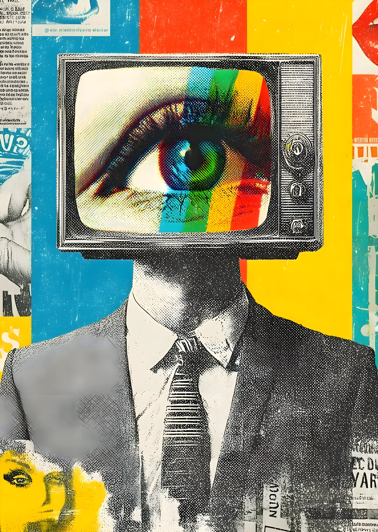 Göz ve TV metal tablo