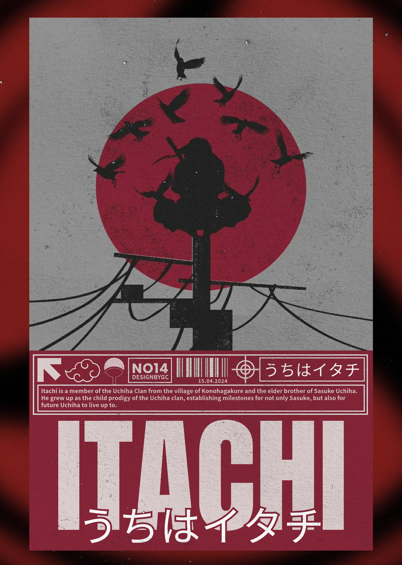 Naruto - Uchiha Itachi: Kızıl Güneş metal tablo