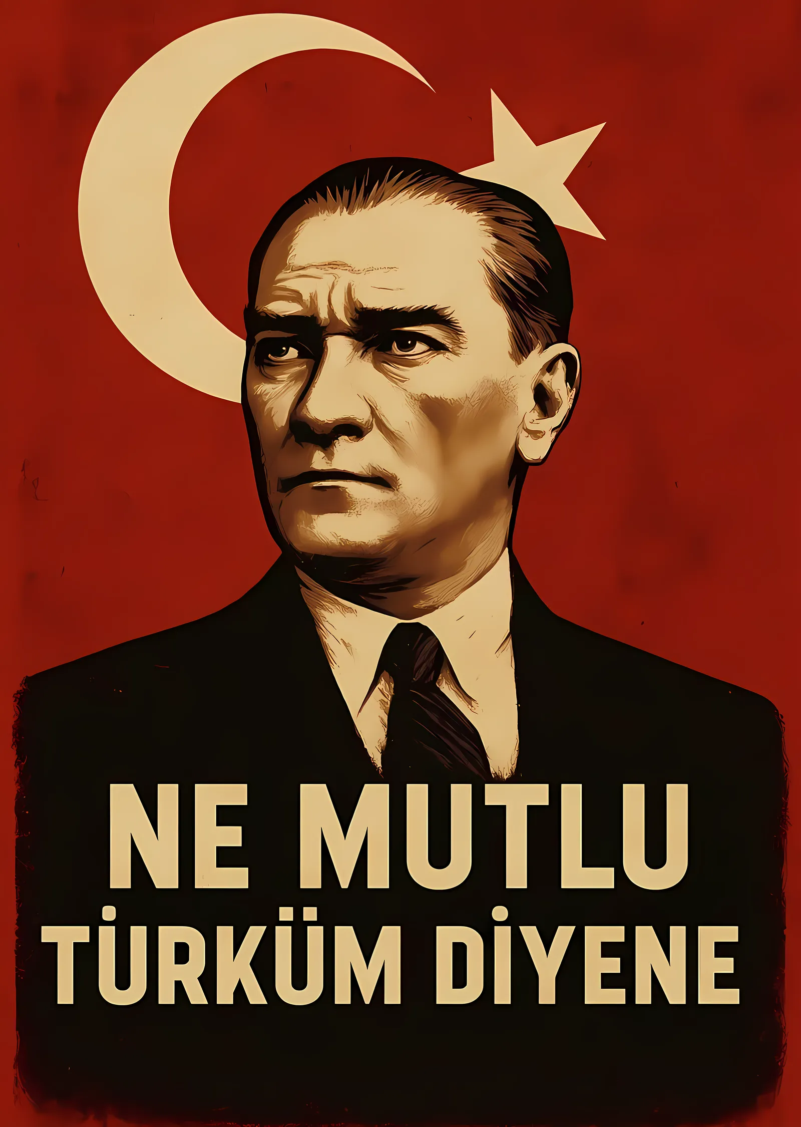Atatürk: Ne Mutlu Türküm Diyene metal tablo