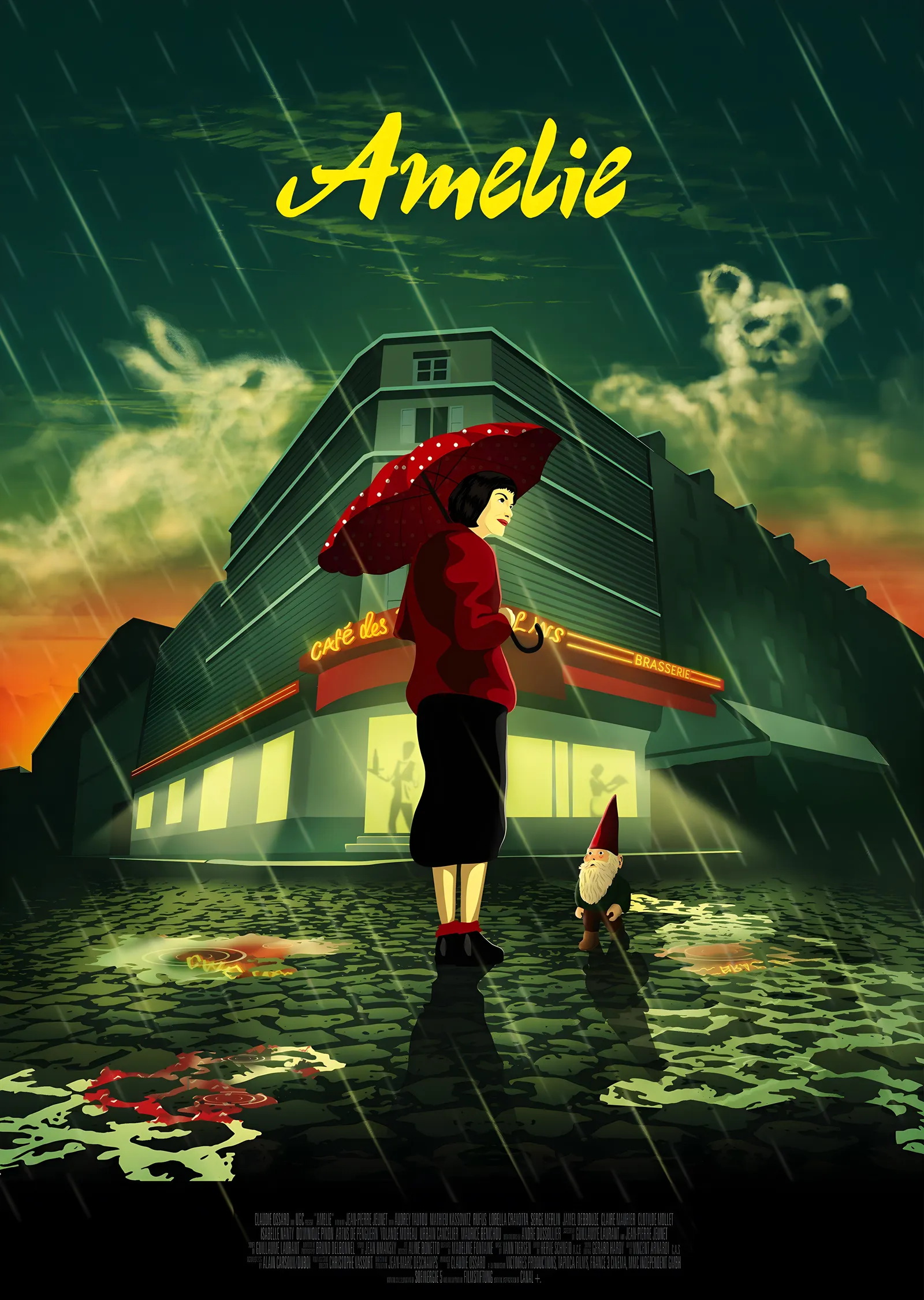 Amélie: Yağmurlu Sokak metal tablo