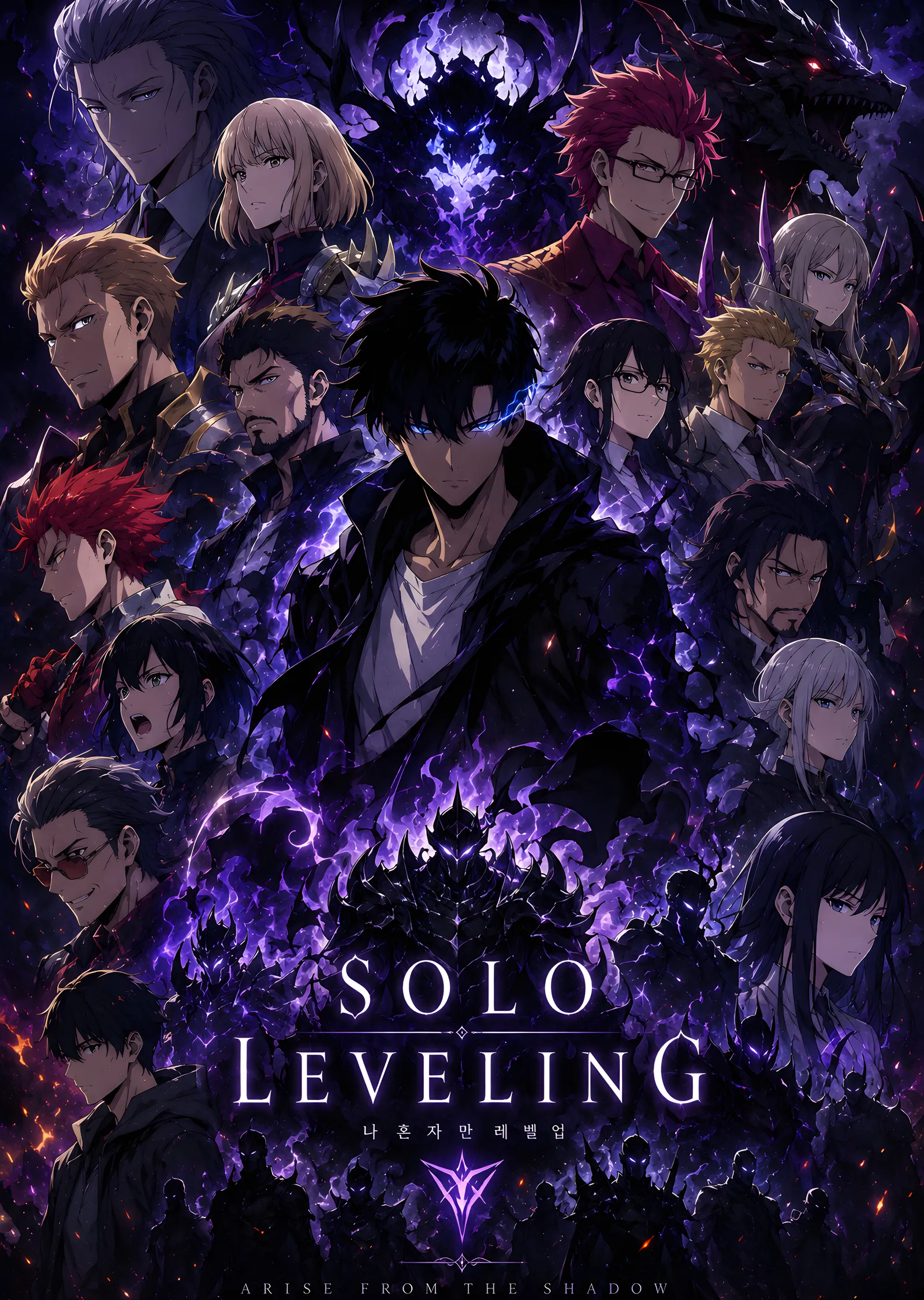 Solo Leveling: Avcılar ve Gölge Ordusu metal tablo