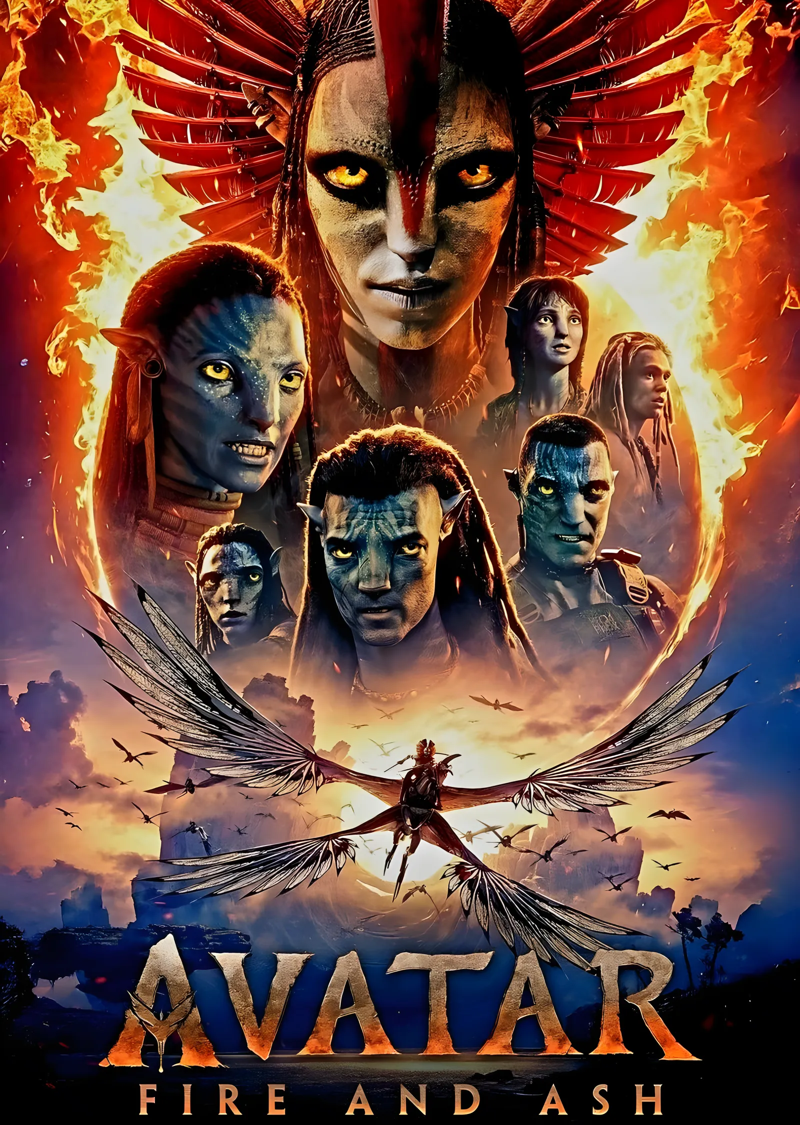 Avatar: Fire and Ash - Afiş metal tablo