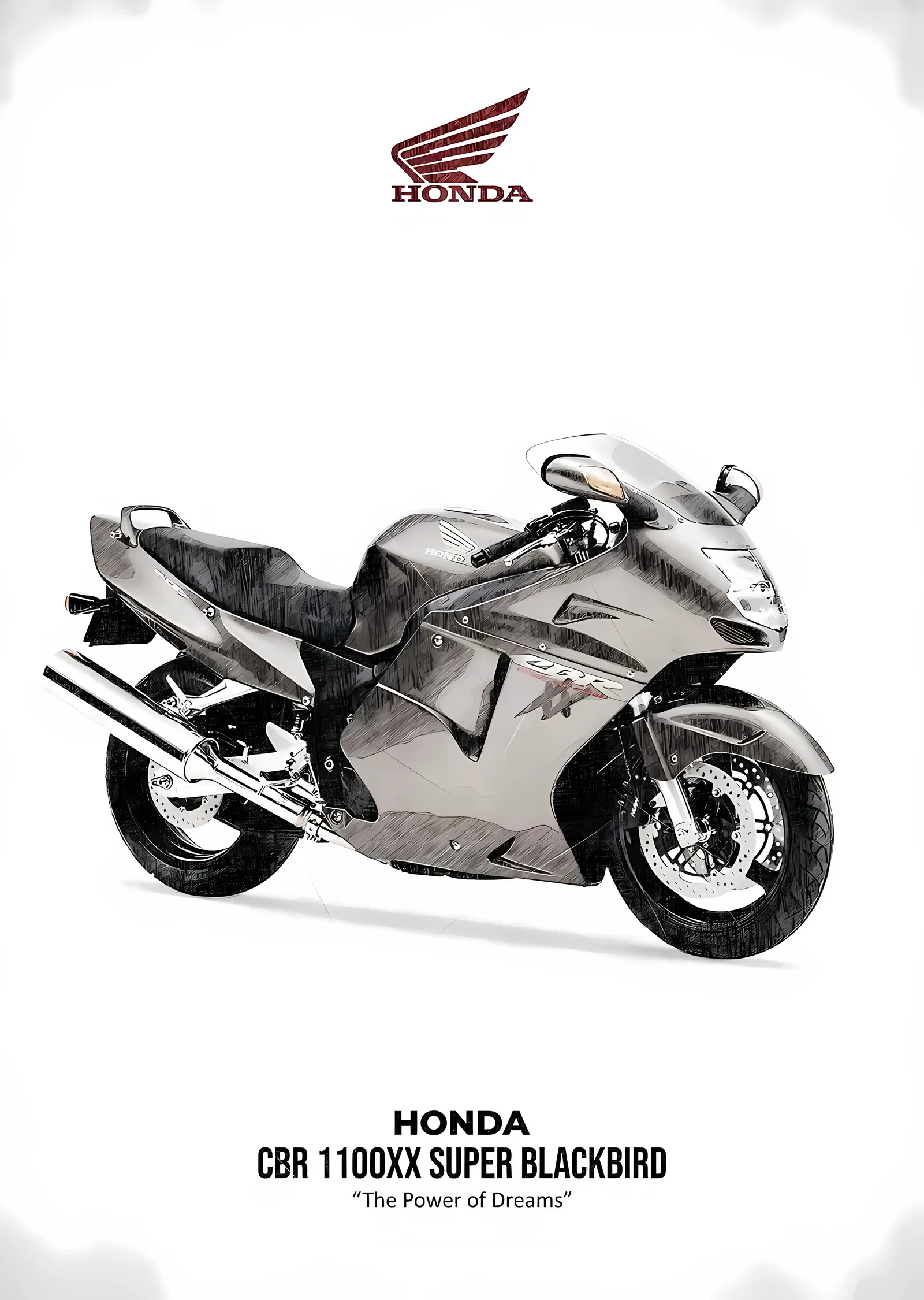 Honda CBR1100XX Super Blackbird metal tablo