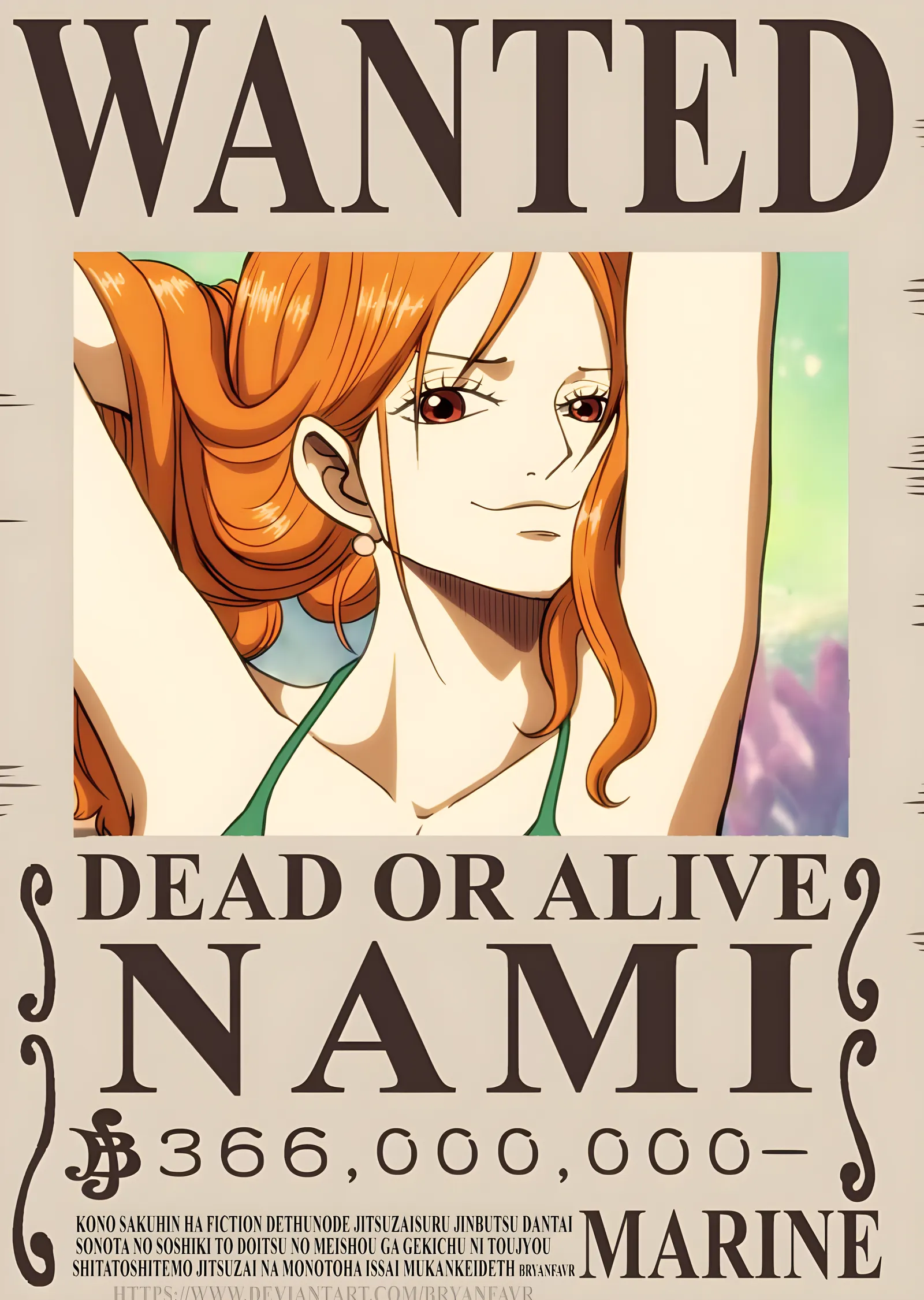 One Piece: Nami Aranıyor Afişi metal tablo