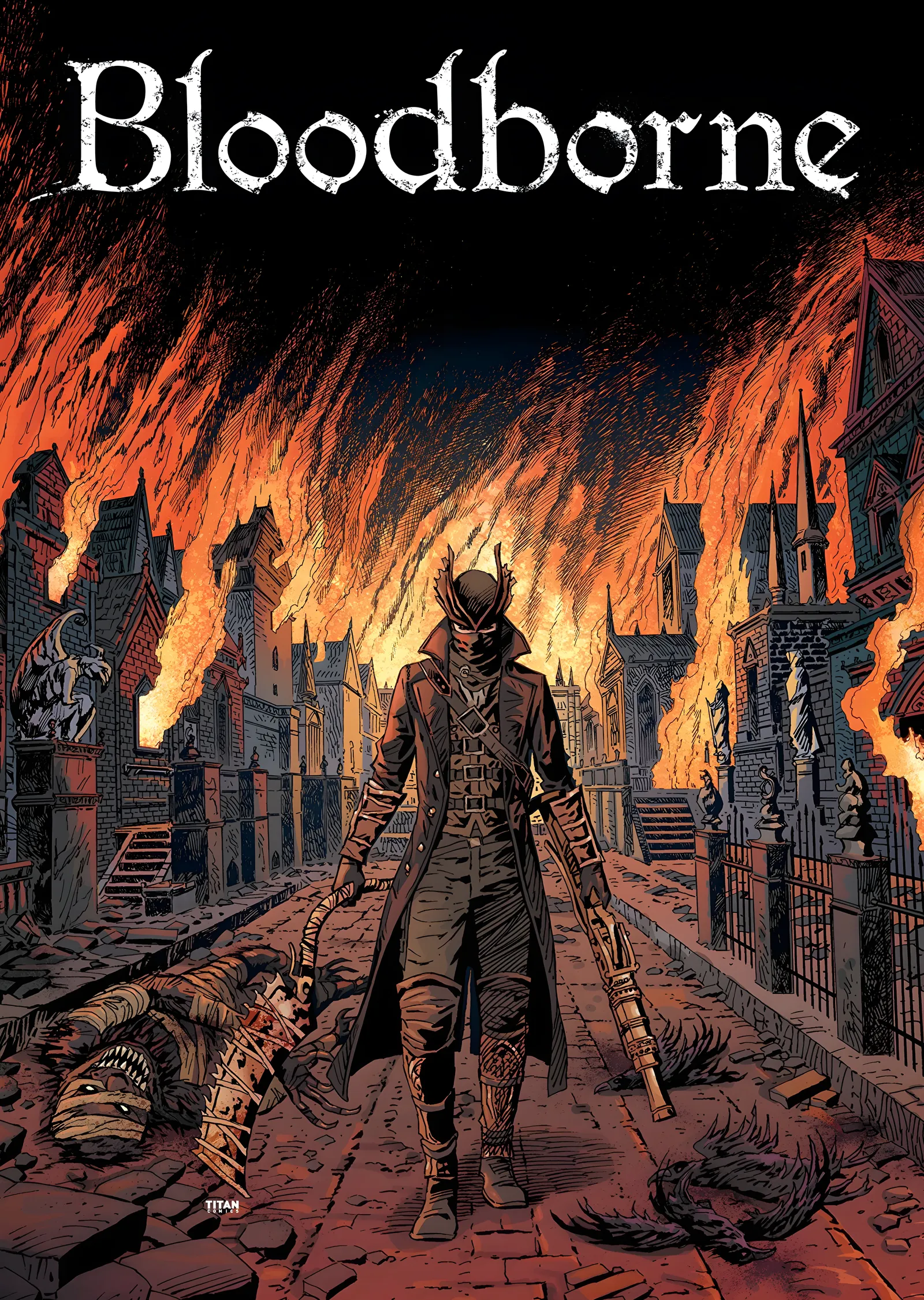 Bloodborne: Yanan Şehir metal tablo
