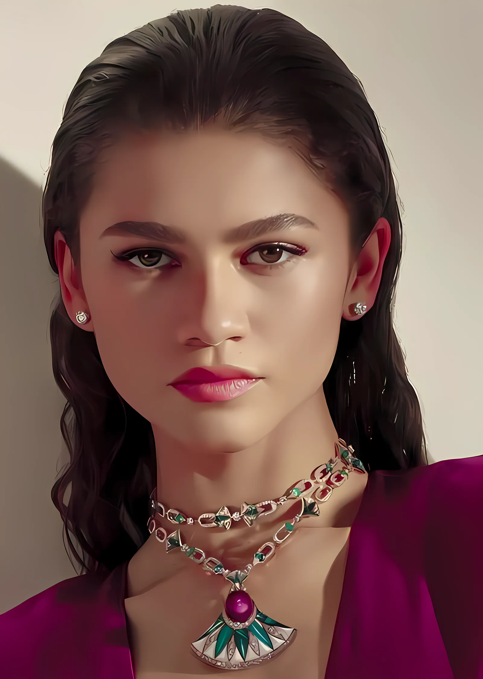 Zendaya · Zümrüt Kolye metal tablo