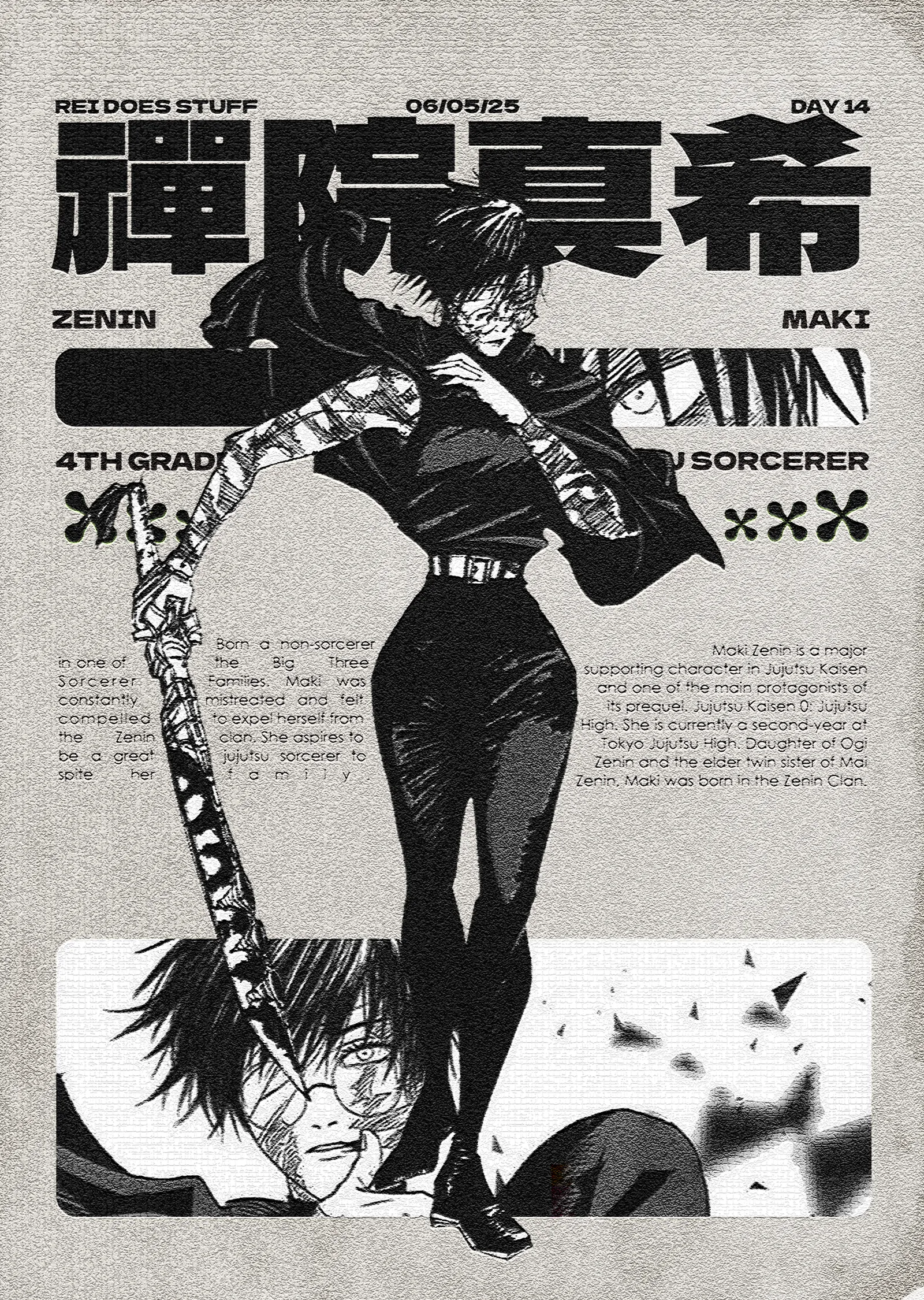 Jujutsu Kaisen: Maki Zenin metal tablo