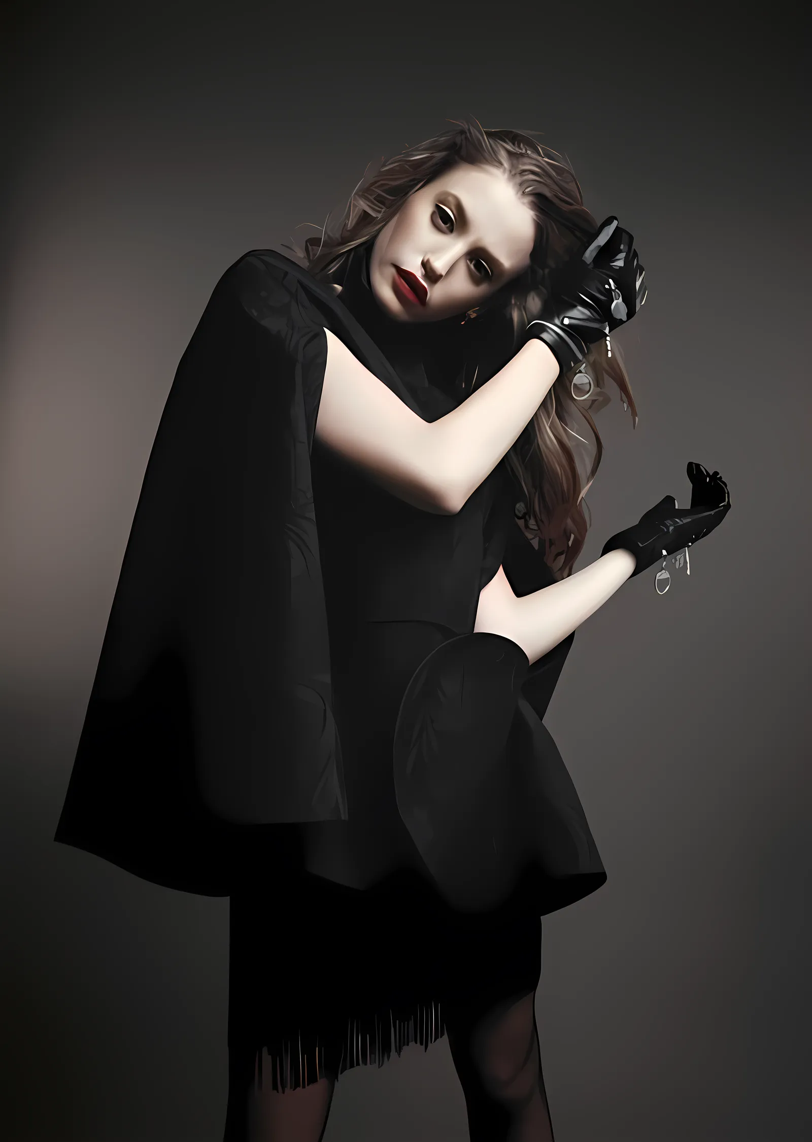 Serenay Sarıkaya - Siyah Pelerin metal tablo