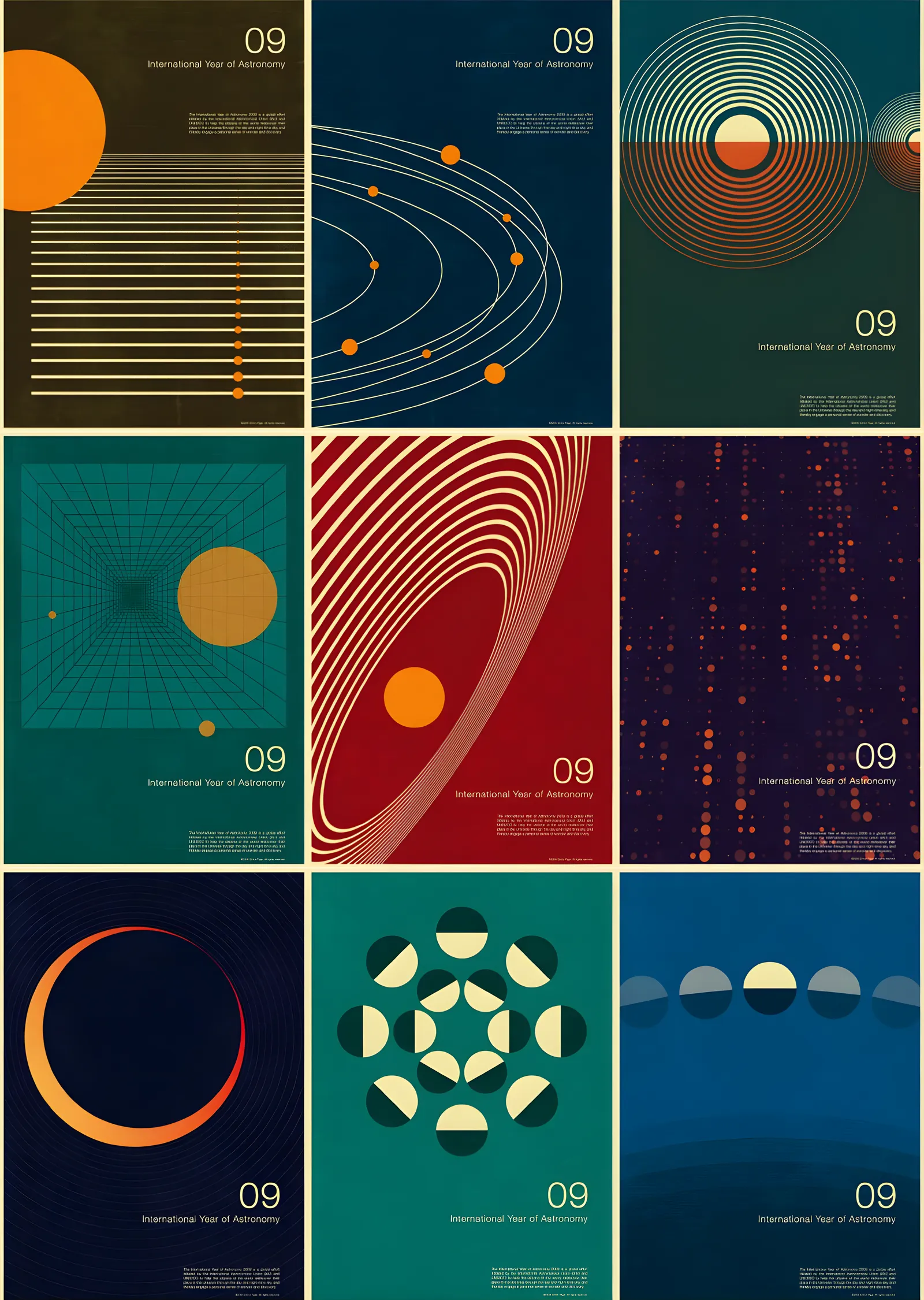 Astronomi Yılı - Geometrik Seri metal tablo