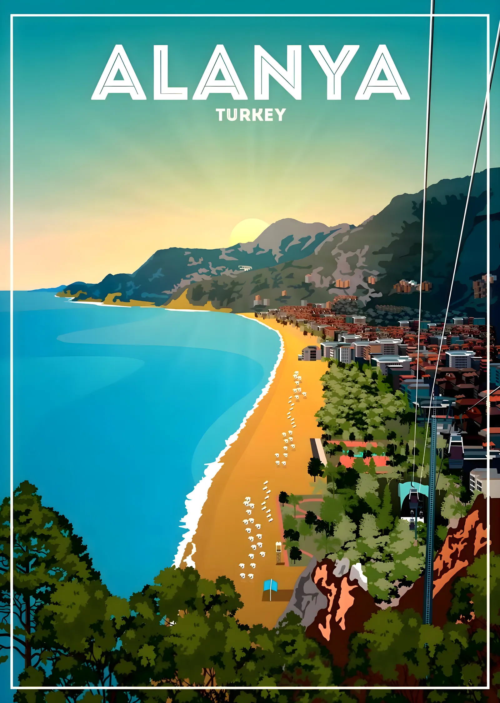 Alanya, Türkiye: Deniz Manzaralı Şehir metal tablo