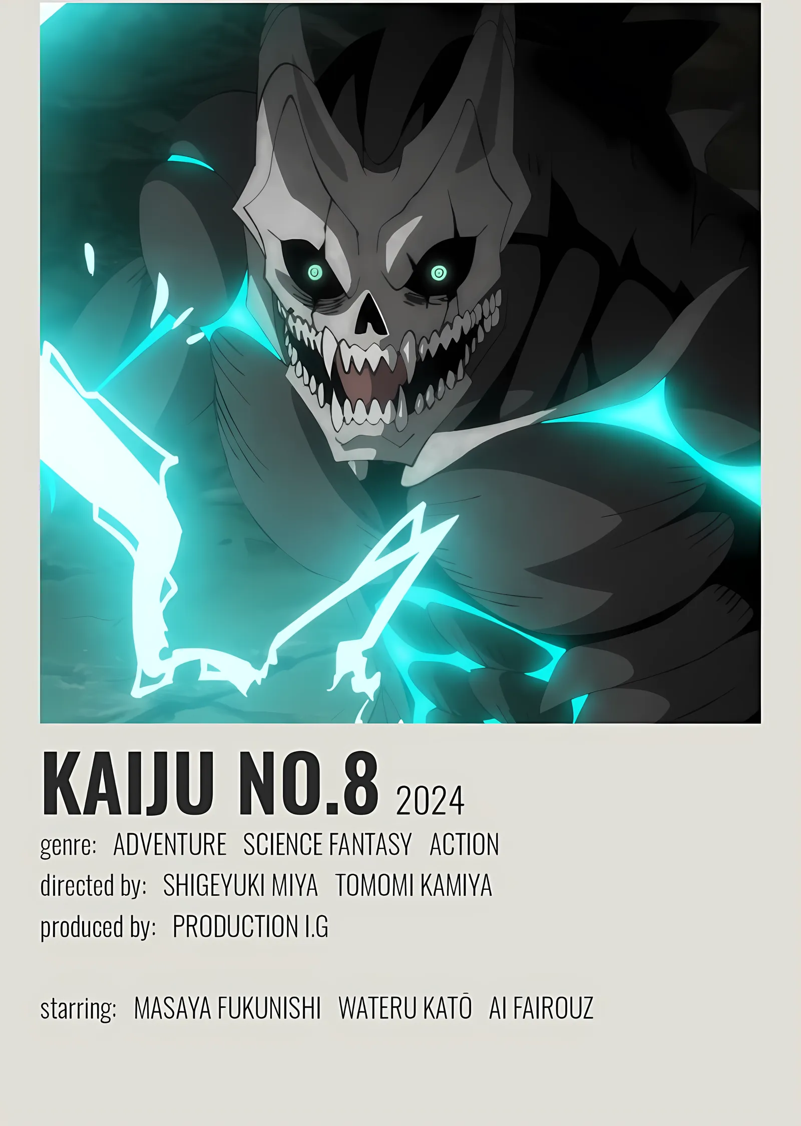 Kaiju No. 8: Minimalist Künye Posteri - İllüstrasyon metal tablo
