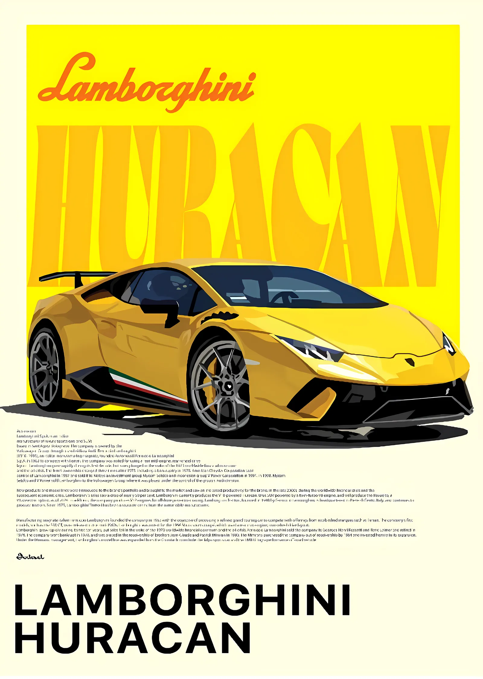 Lamborghini Huracan metal tablo