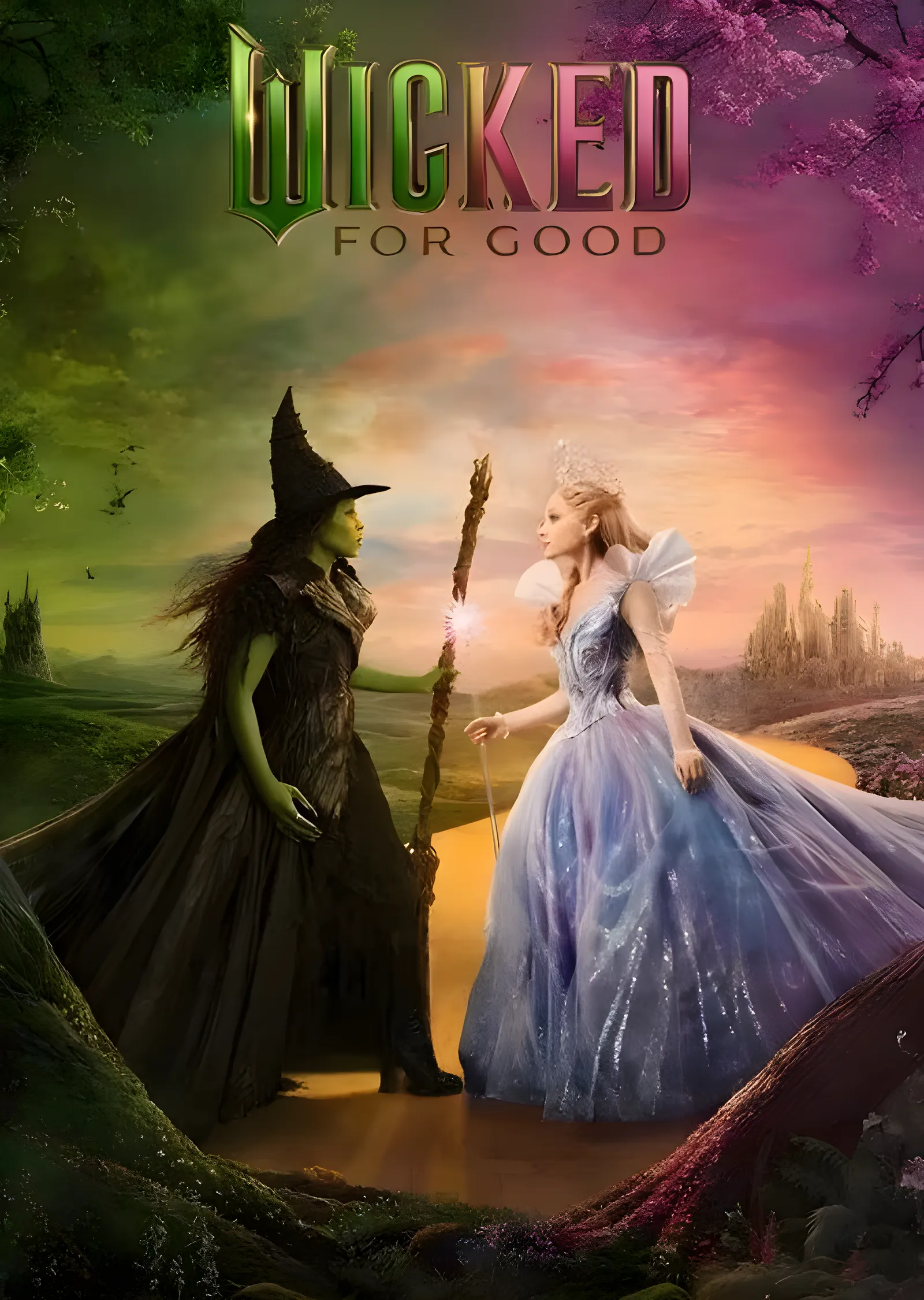 Wicked: For Good - Sarı Tuğlalı Yolda metal tablo