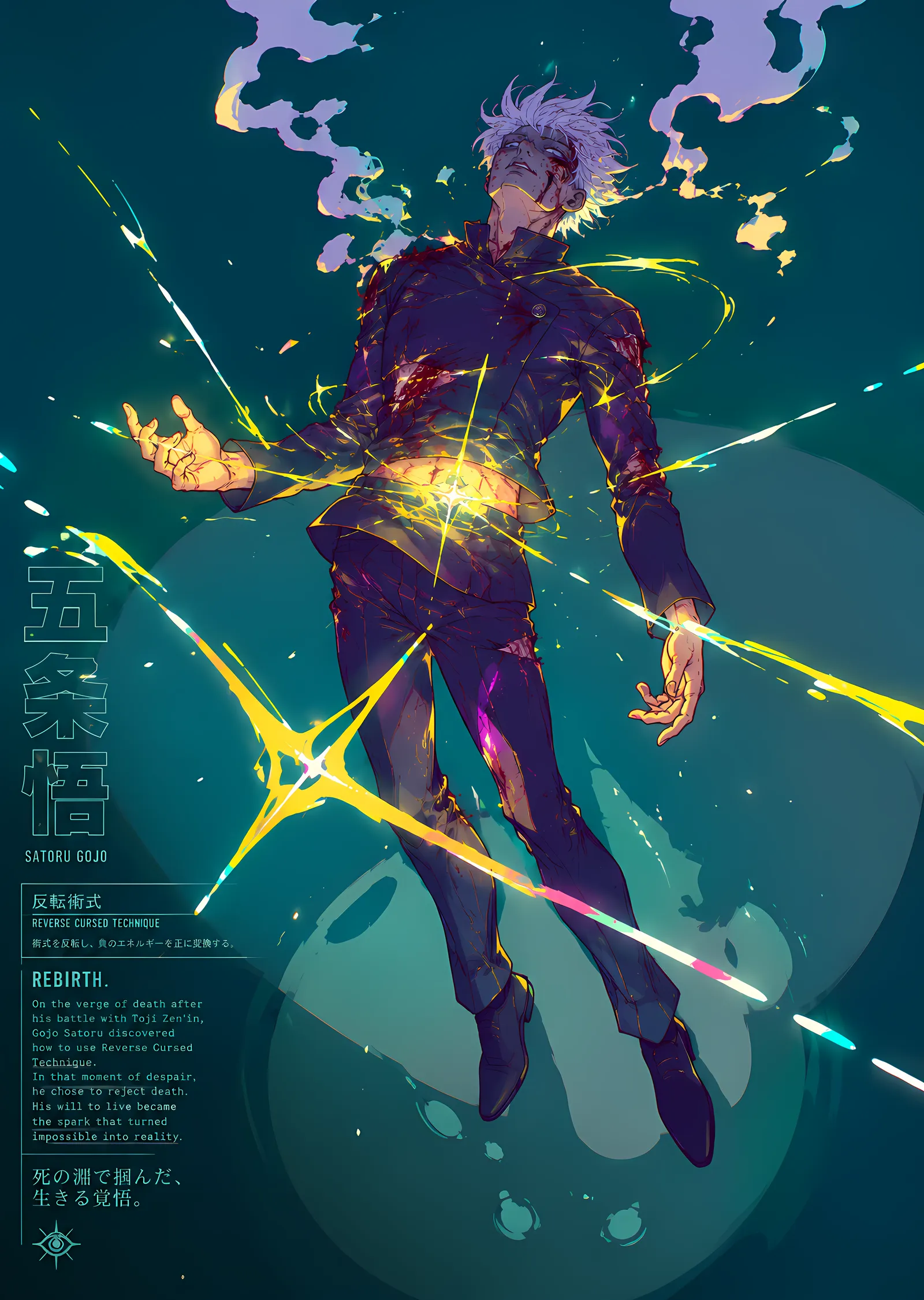 Jujutsu Kaisen - Gojo Satoru: Neon Enerji metal tablo