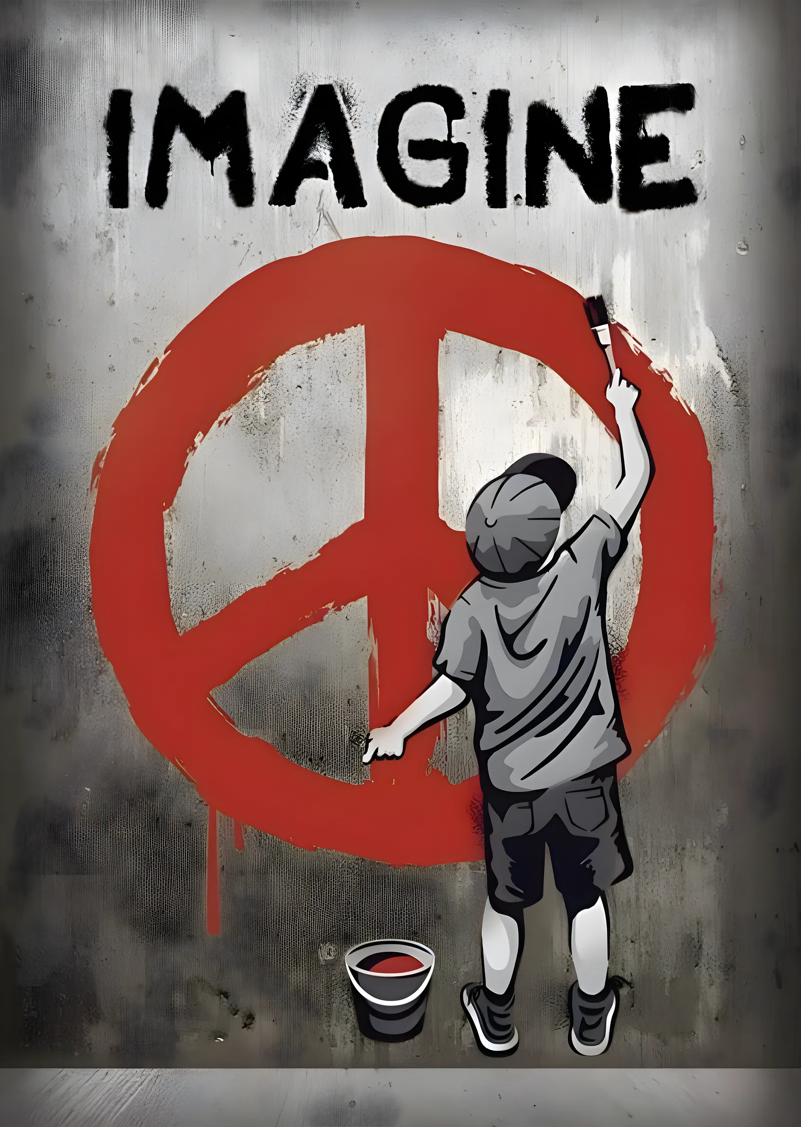 Imagine: Banksy'nin Barış Simgesi metal tablo