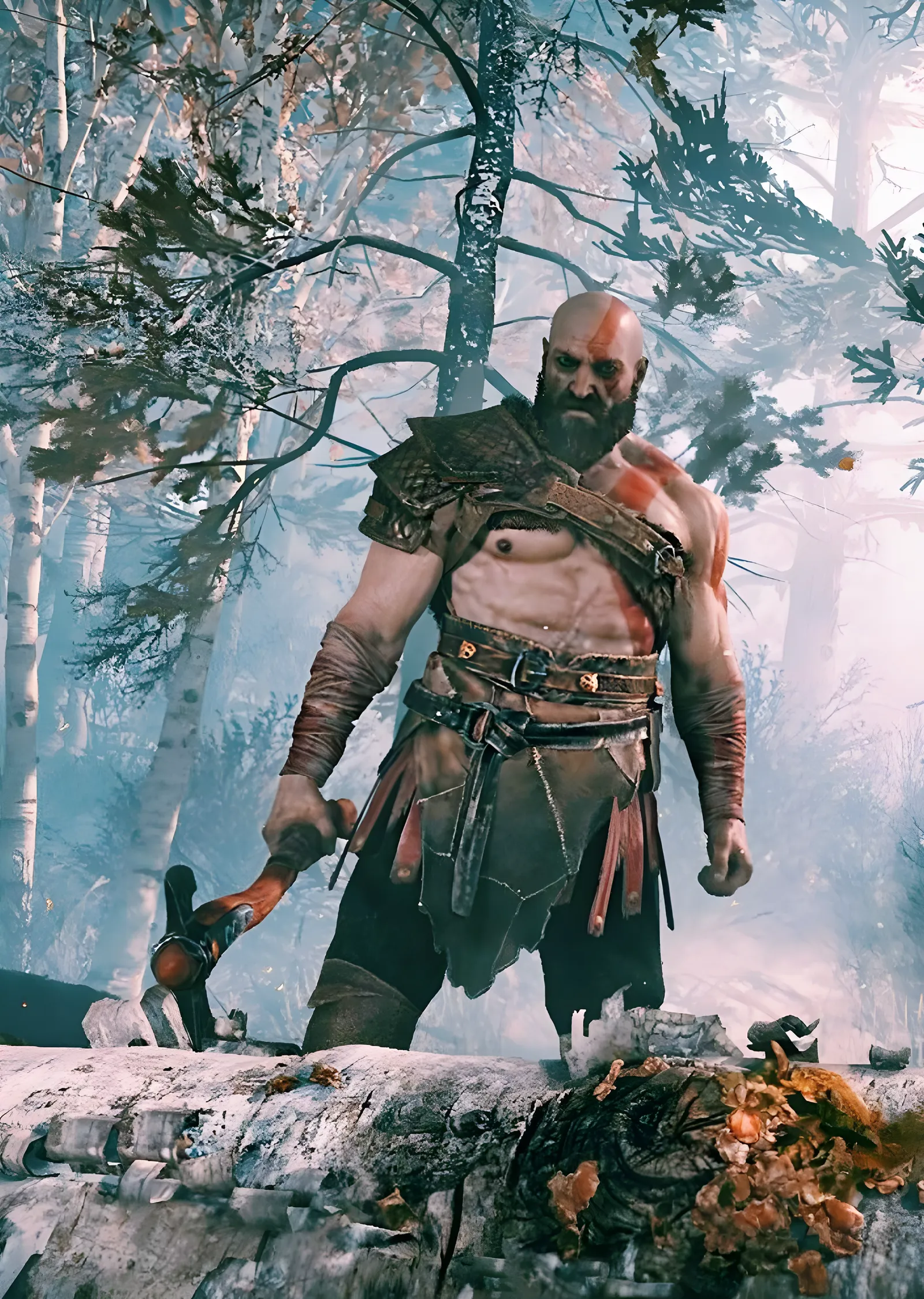 God of War: Karlı Orman metal tablo
