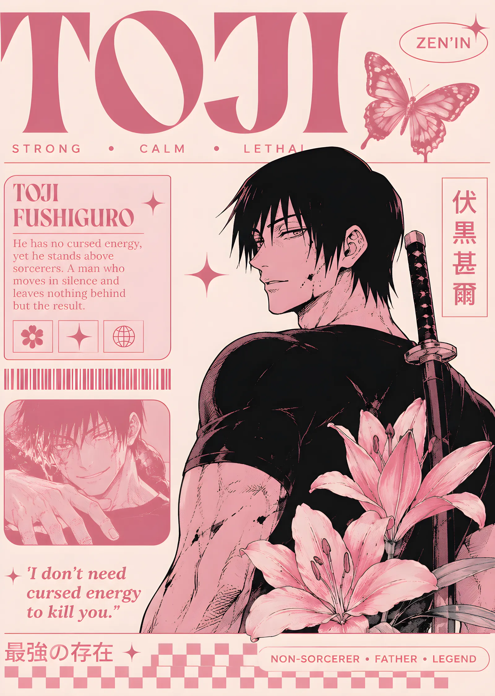 Toji Fushiguro metal tablo