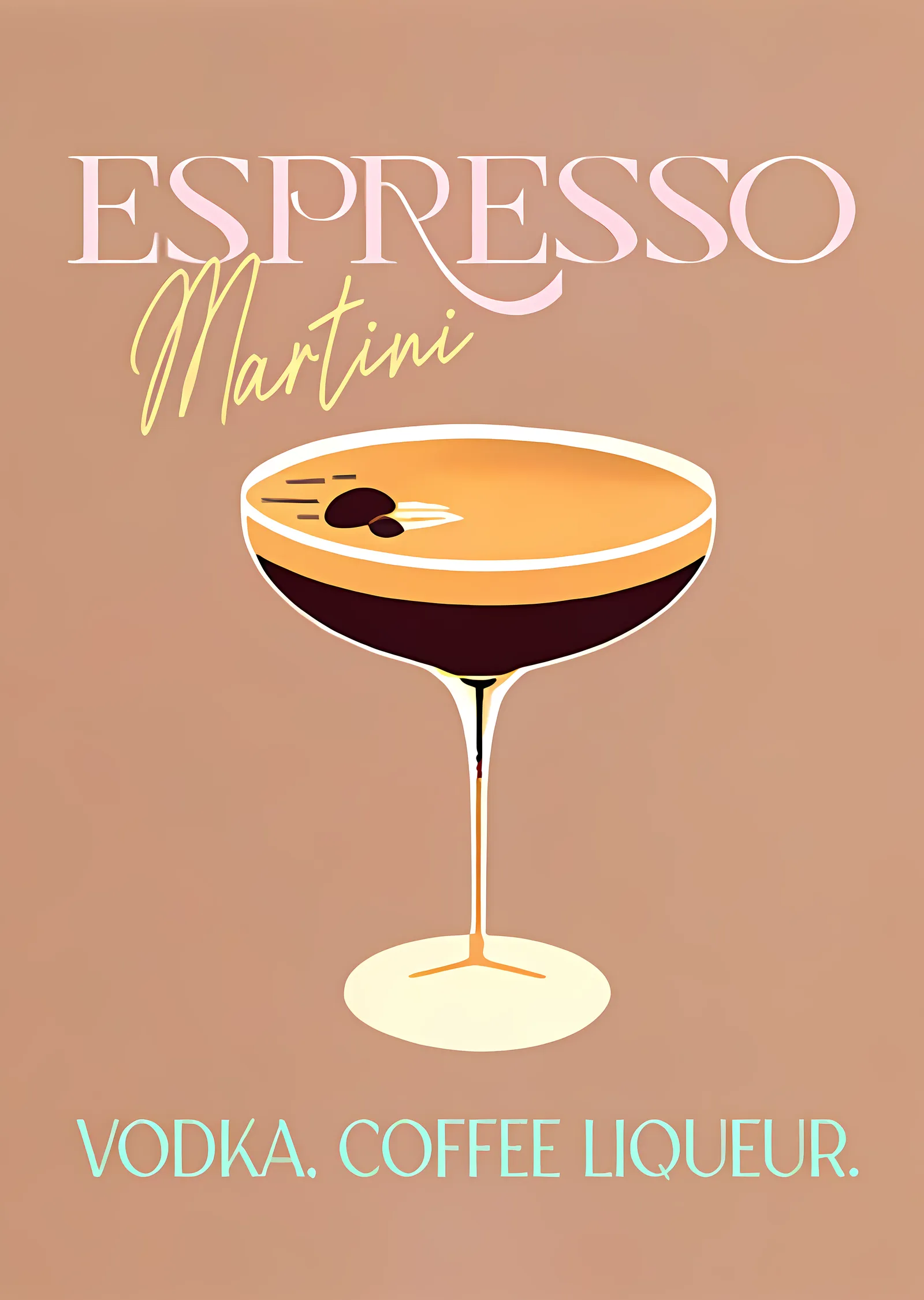Espresso Martini metal tablo