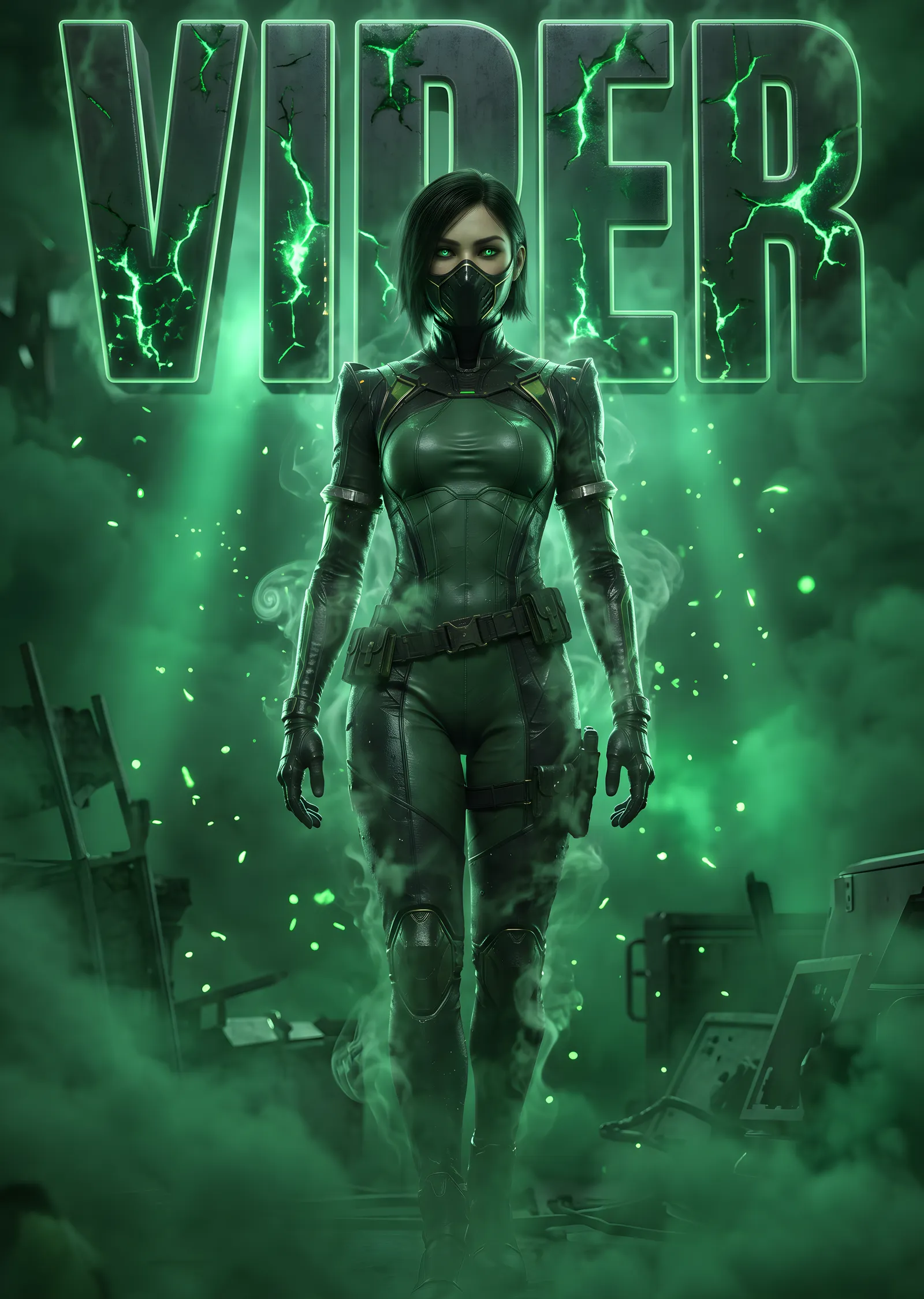 Valorant: Viper Yeşil Sis metal tablo