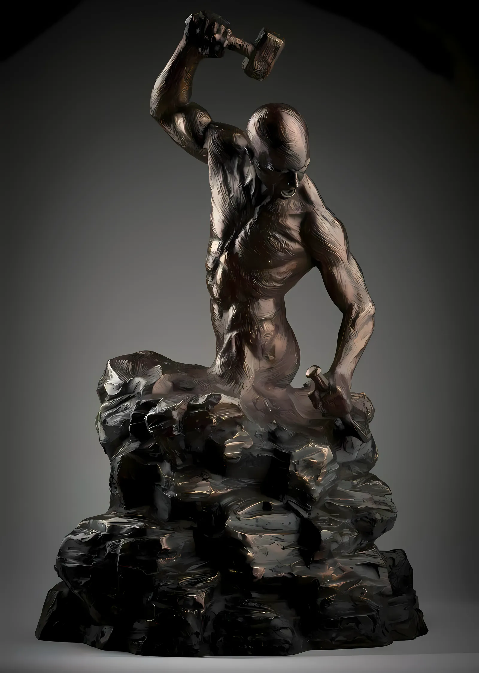 Bronz Heykel: Çekiçli Adam metal tablo