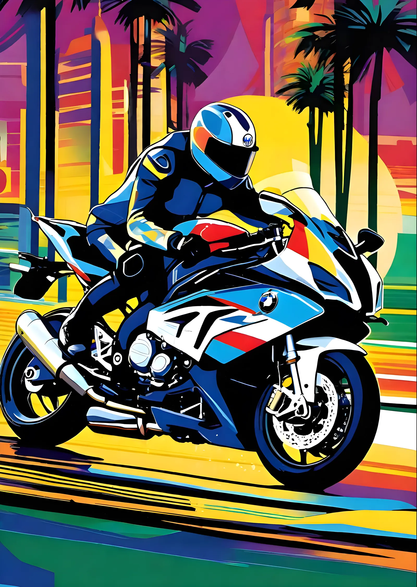 BMW S 1000 RR - Pop Art Sahil metal tablo