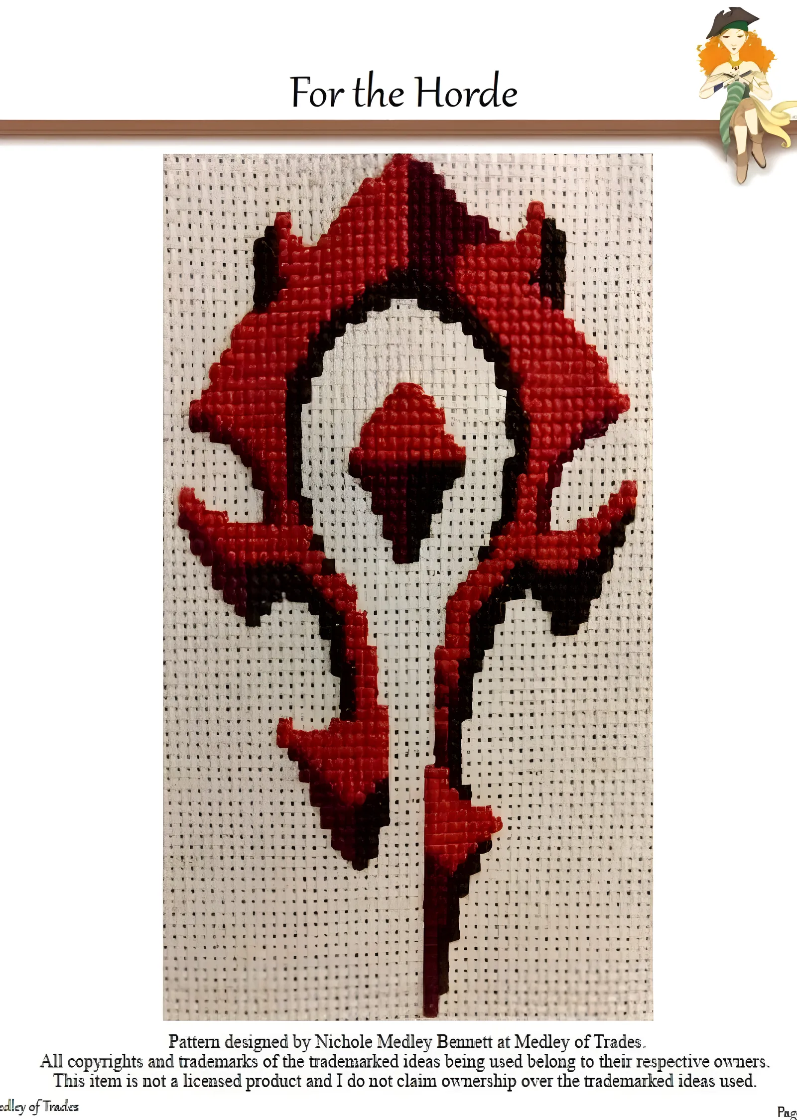 For the Horde - Kanaviçe metal tablo