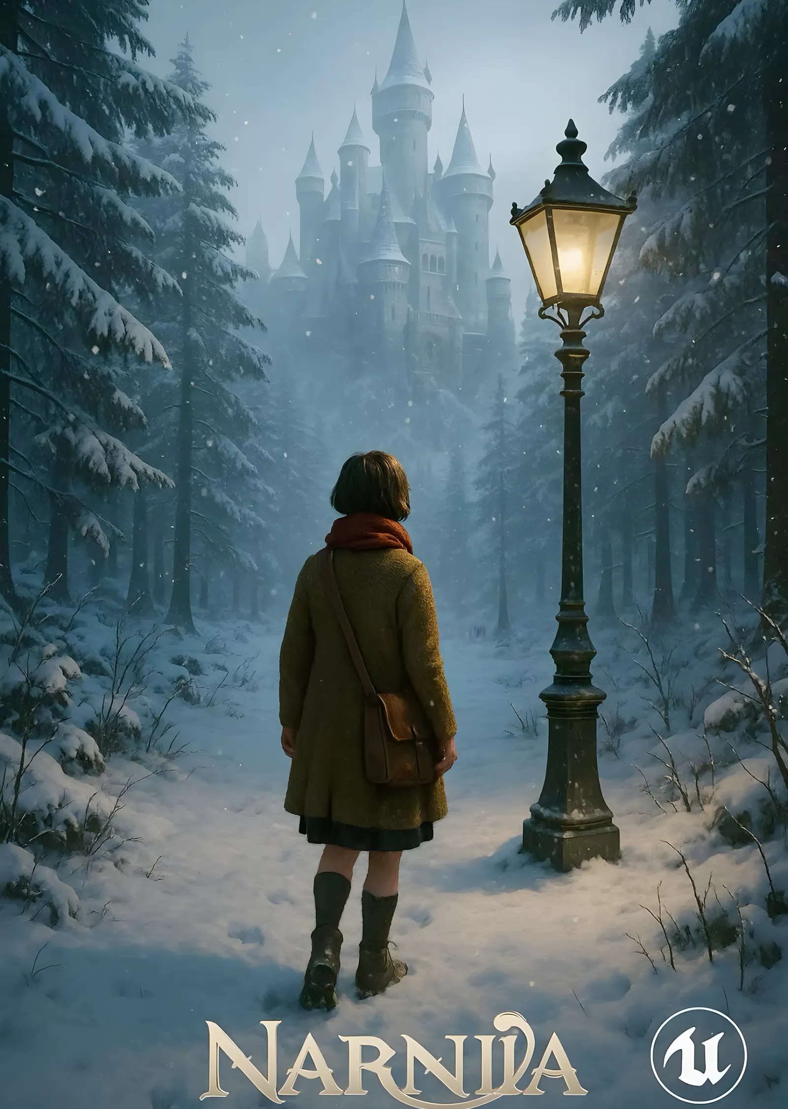 Narnia - Karlı Ormandaki Lamba Direği metal tablo