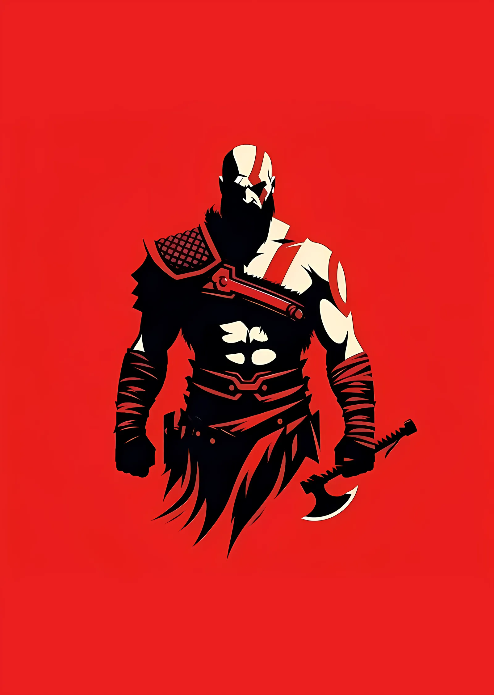 God of War - Kratos Minimal metal tablo